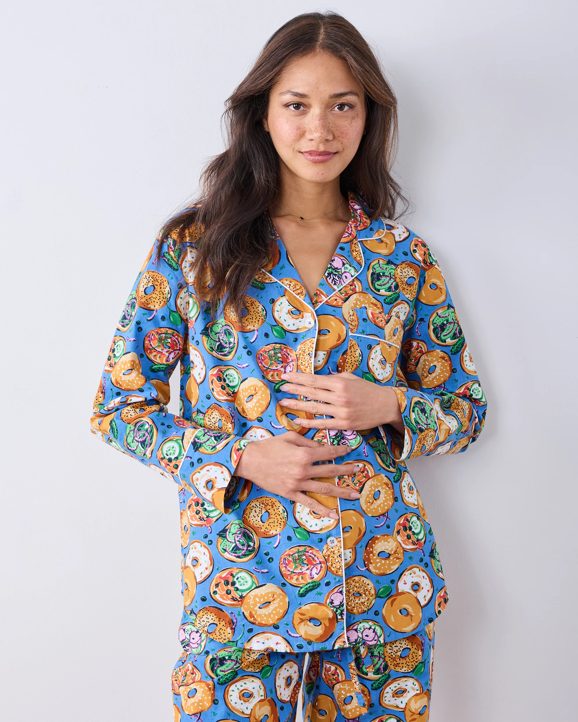 Bagels & Schmear - Tall Long PJ Set - Brunch Blues - Image 5