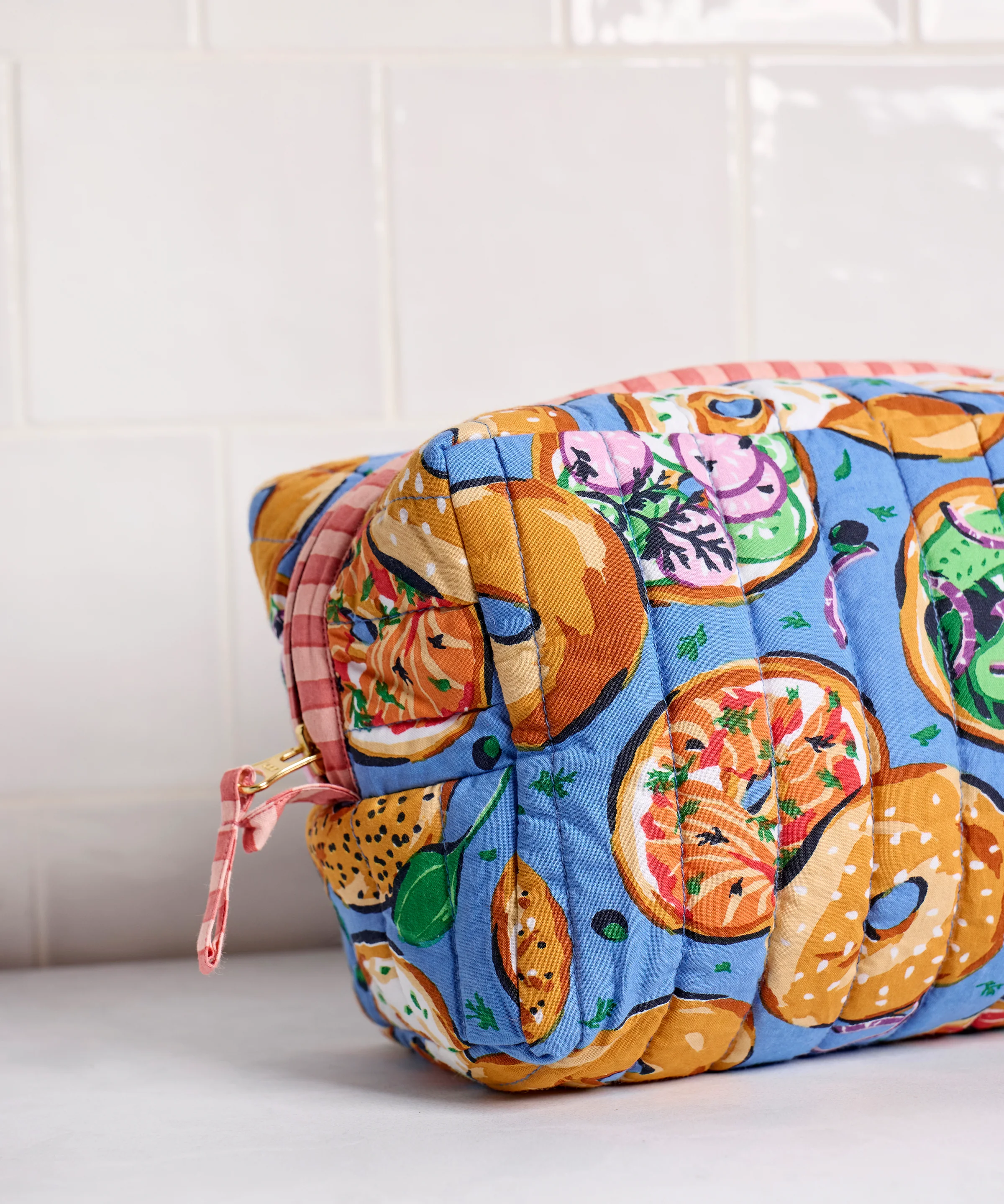 Bagels & Schmear - Quilted Pouch - Brunch Blues - Image 3