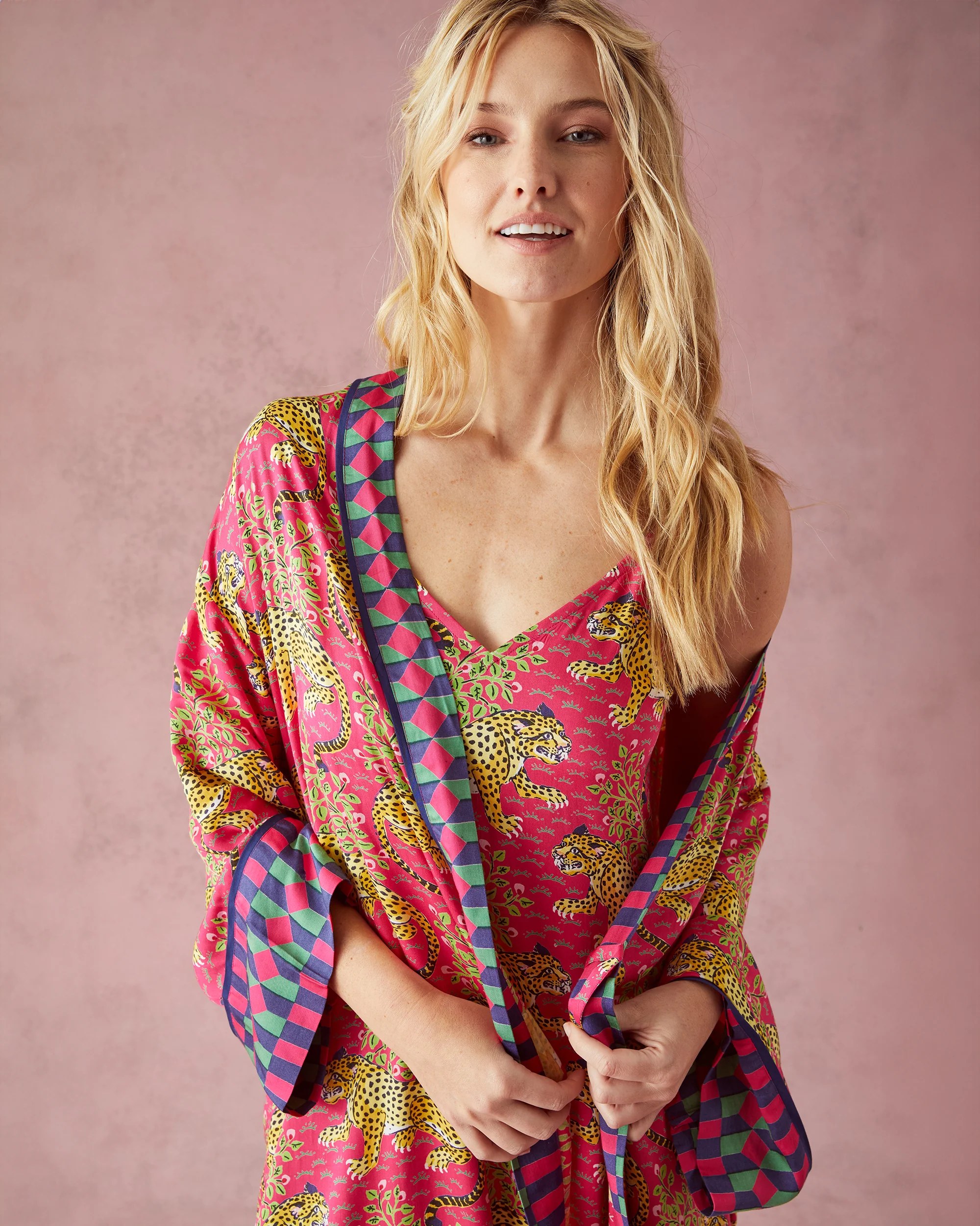 Bagheera - Eco Satin Robe - Hot Pink - Image 5