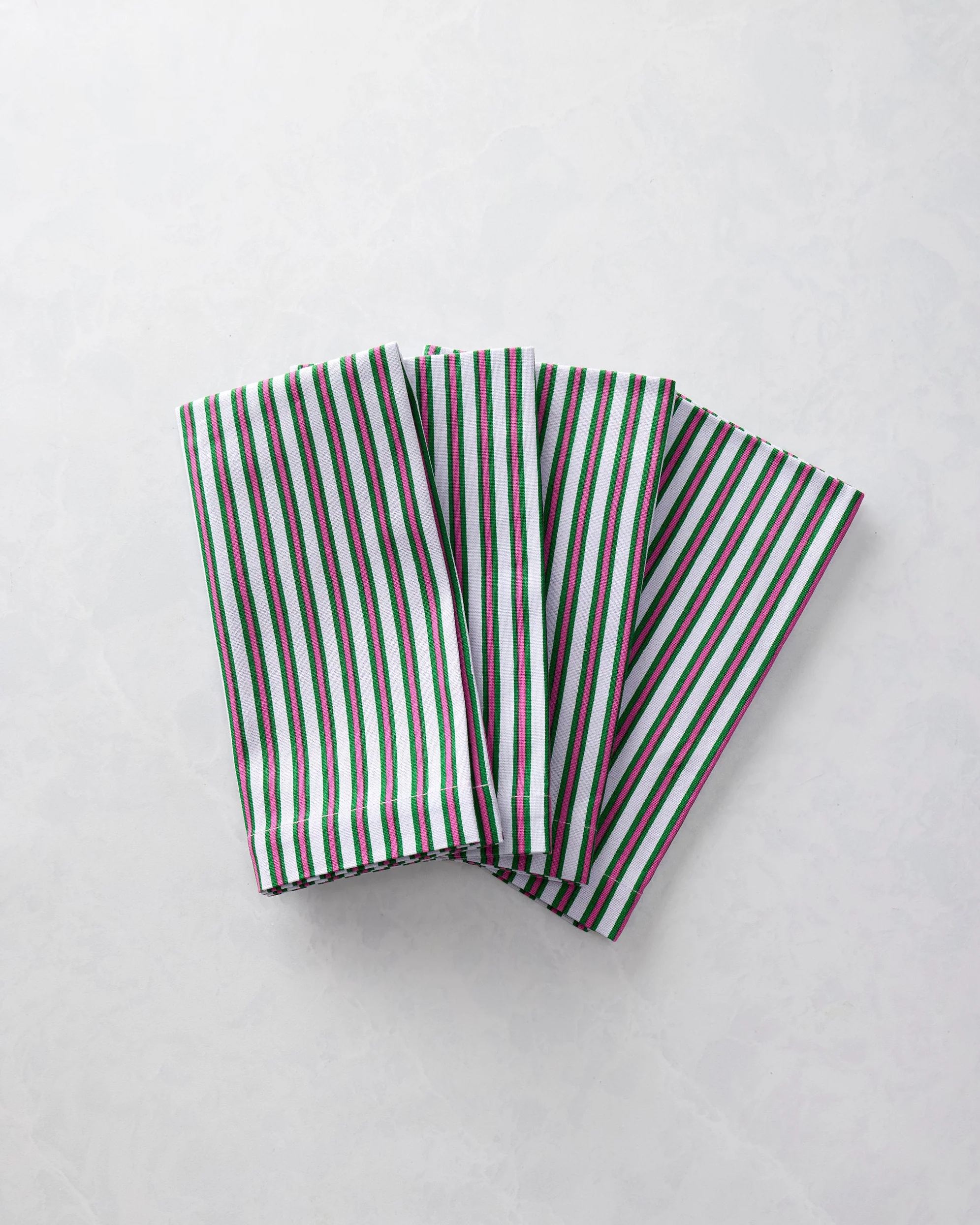 Posh Stripe - Print Napkins Set of 4 - Fuchsia Berry Stripe - Image 3