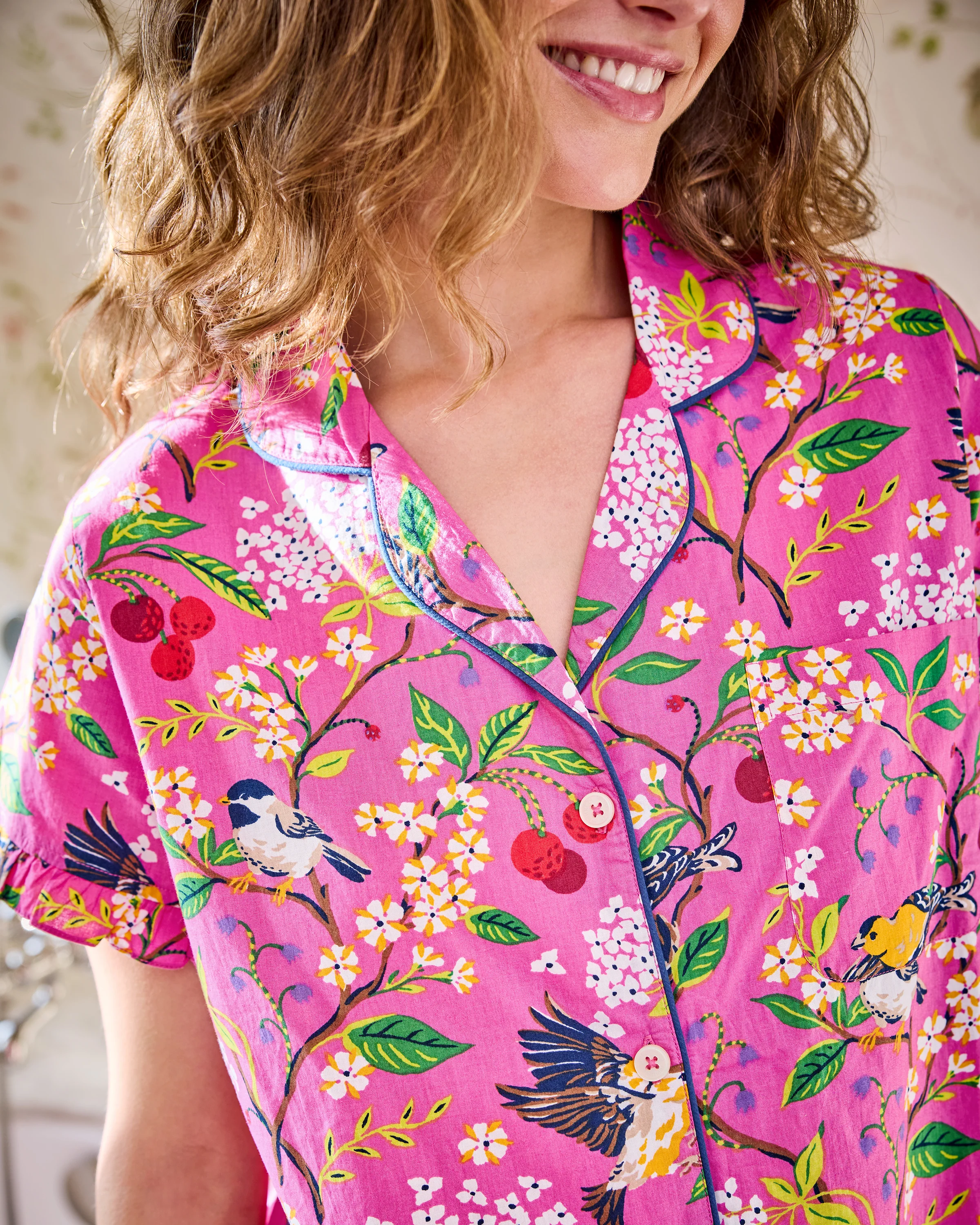 Bird & Blossom - Ruffle Short Set - Fuchsia Berry - Image 3