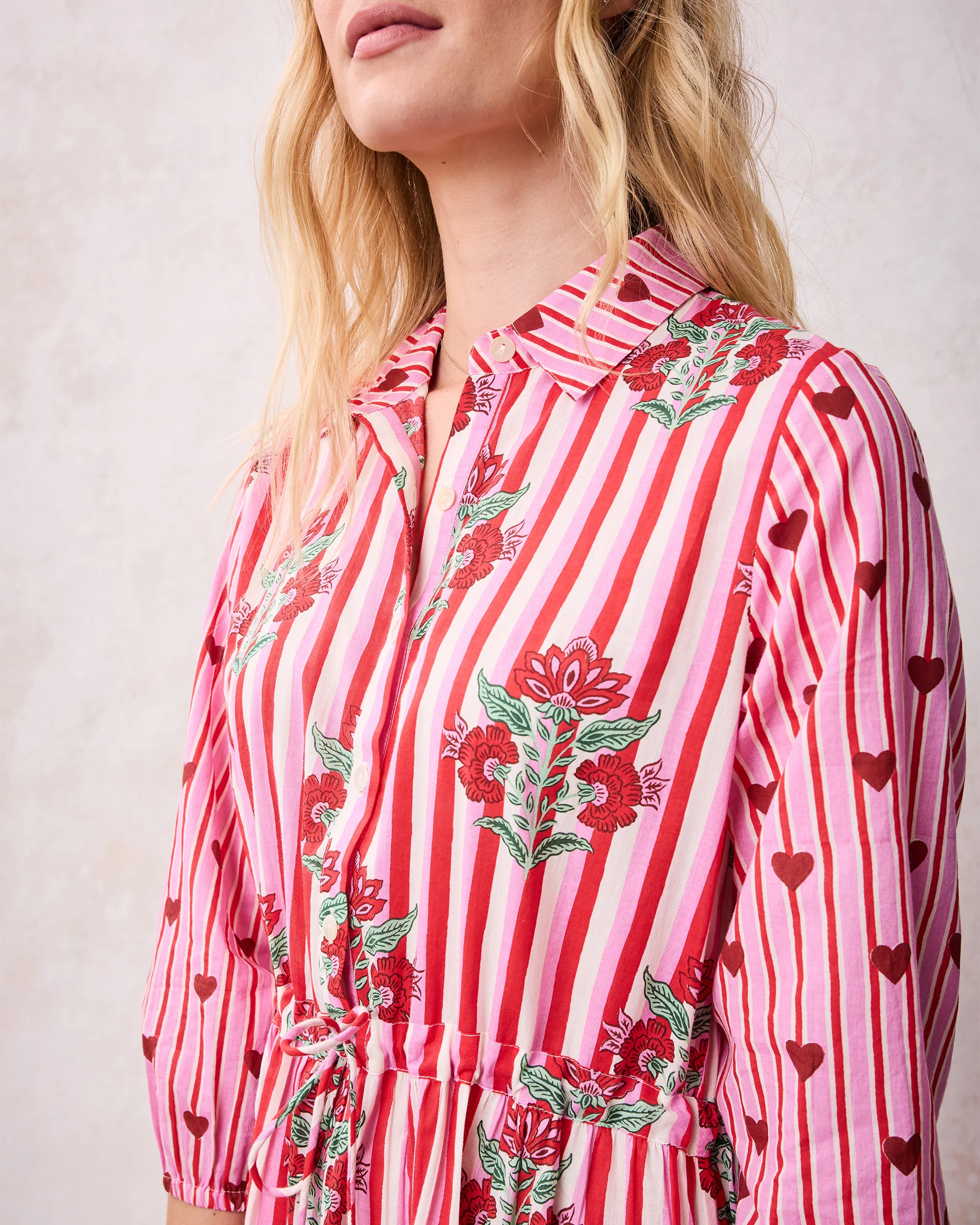 Carnation Stripes - Maison Dress - Scarlet Petal - Image 4