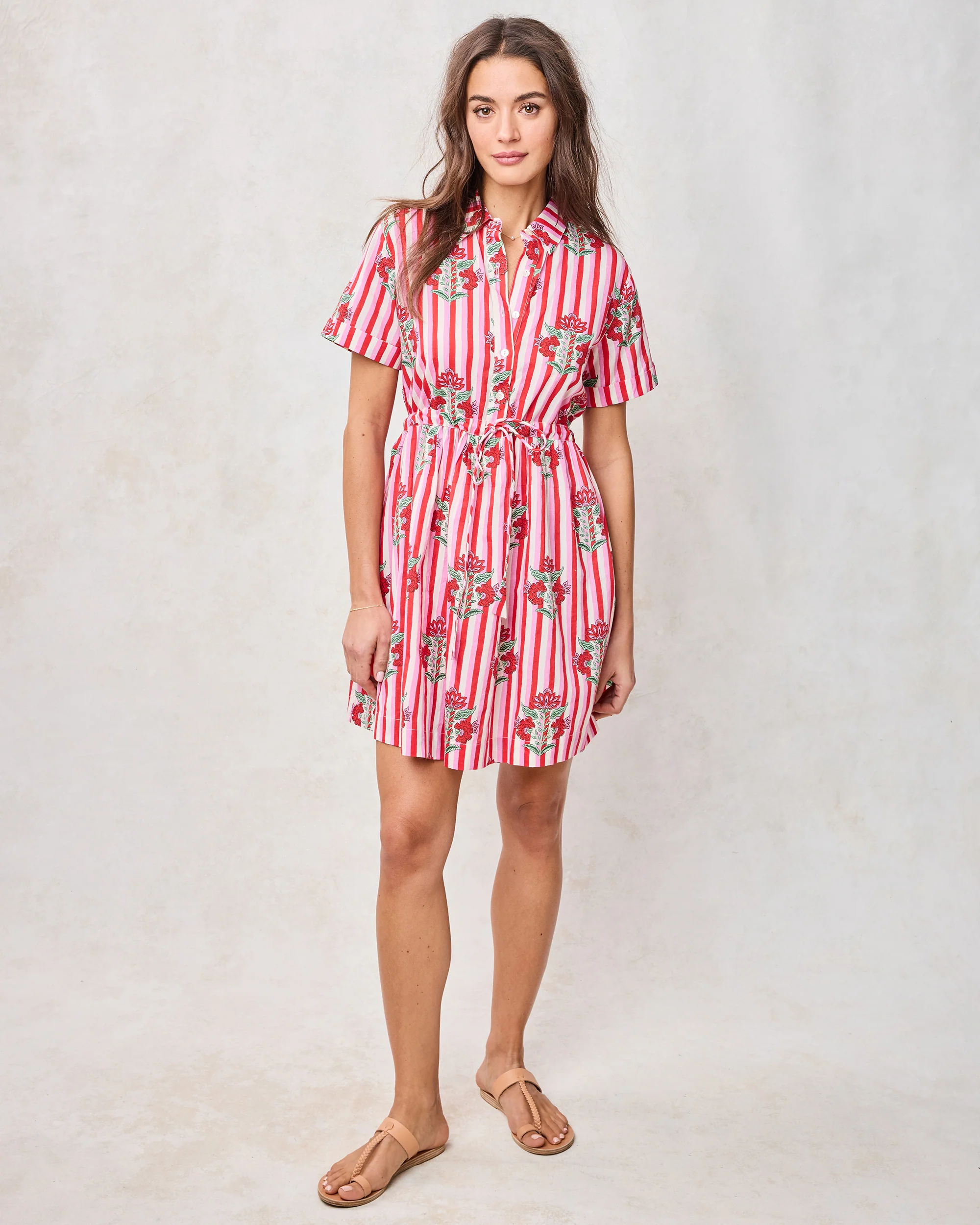 Carnation Stripes - Maude Dress - Scarlet Petal - Image 2