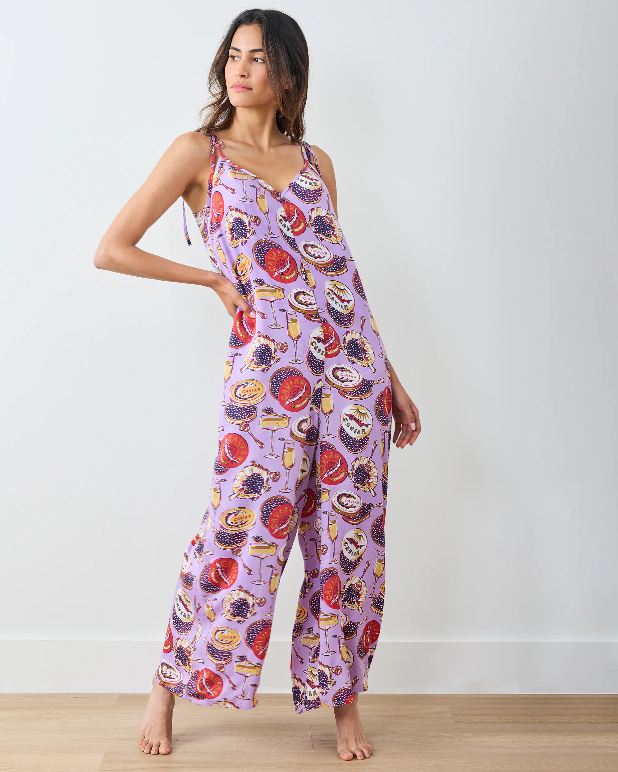 Champagne & Caviar - Eco Satin Jaipur Jumpsuit - Lavender Spritz - Image 2