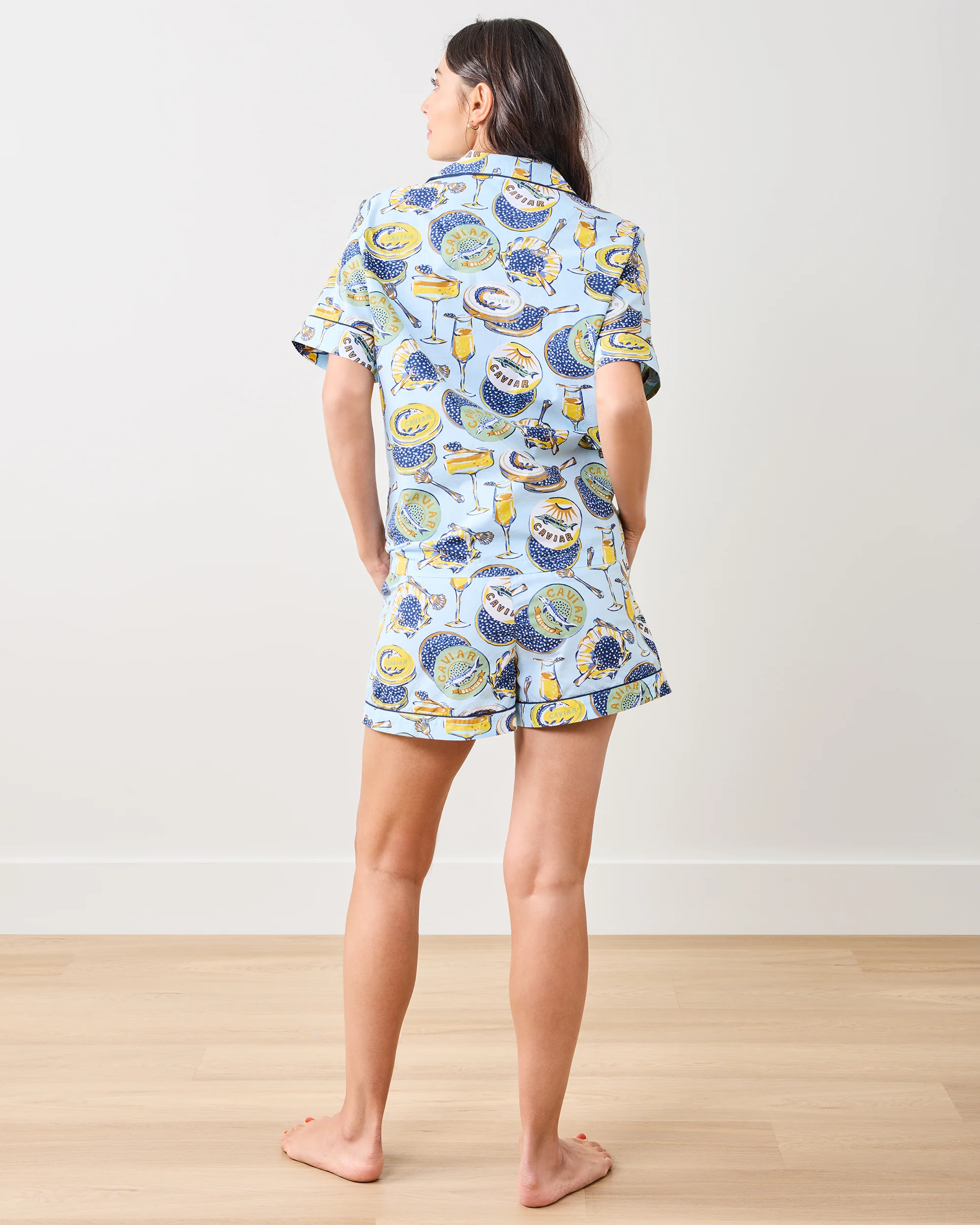 Champagne & Caviar - Short PJ Set - Pale Blue - Image 6