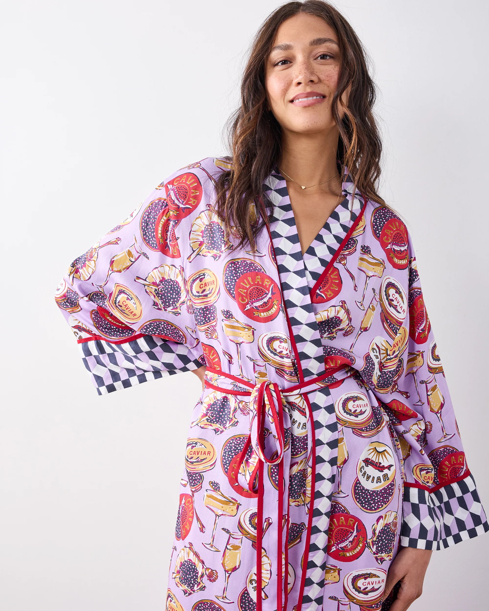 Champagne & Caviar - Eco Satin Robe - Lavender Spritz - Image 4