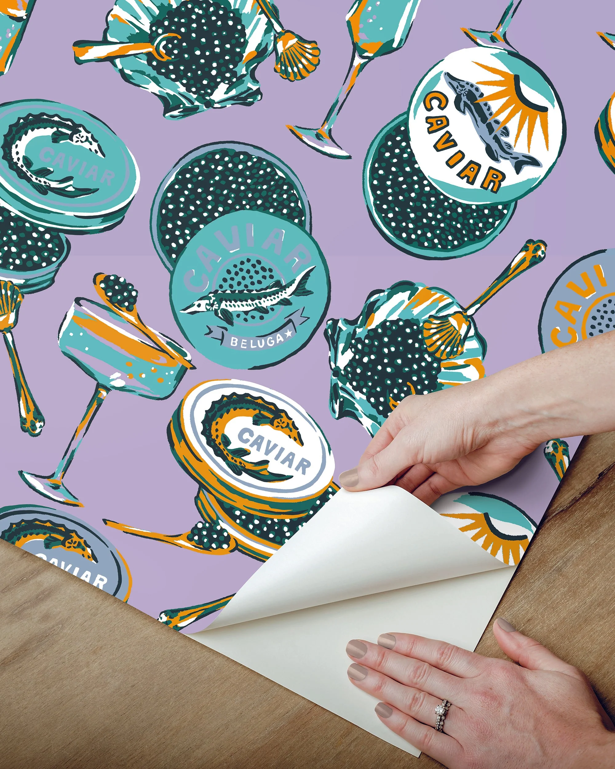Champagne & Caviar - Peel & Stick Wallpaper - Lavender - Image 9