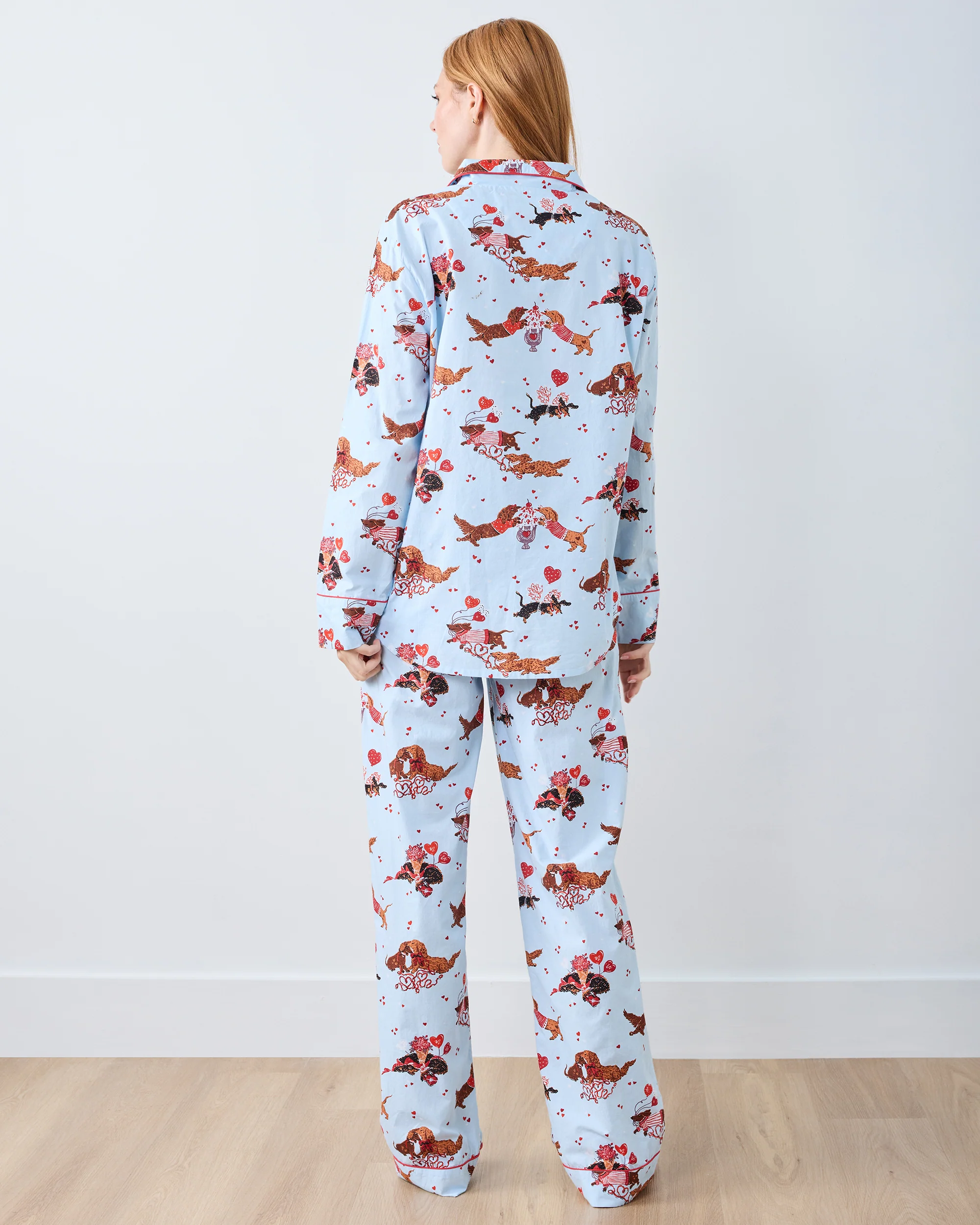 Dachshund Date - Long PJ Set - Pale Blue - Image 4