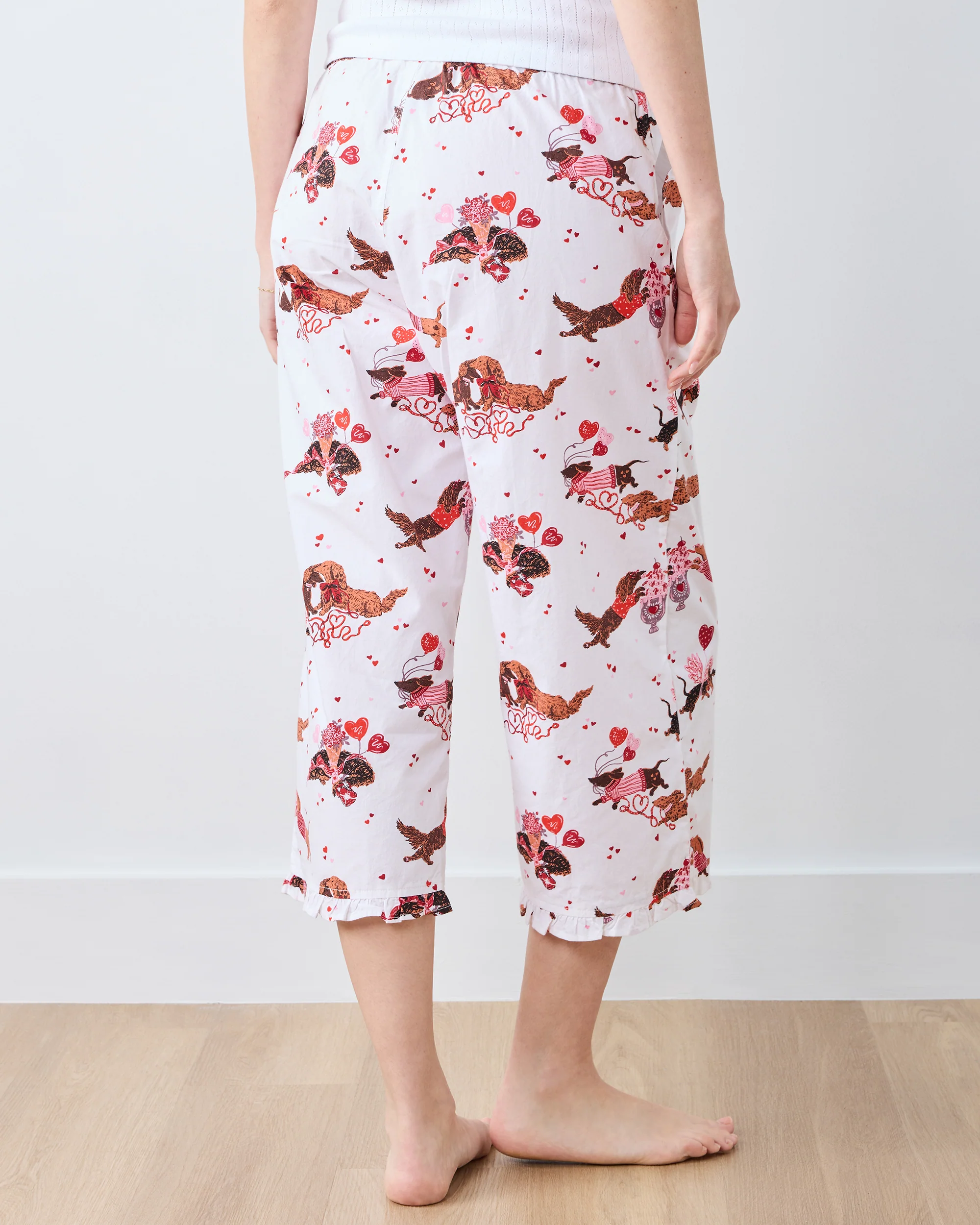 Dachshund Date - Ruffle Cropped Pants - Cloud - Image 5