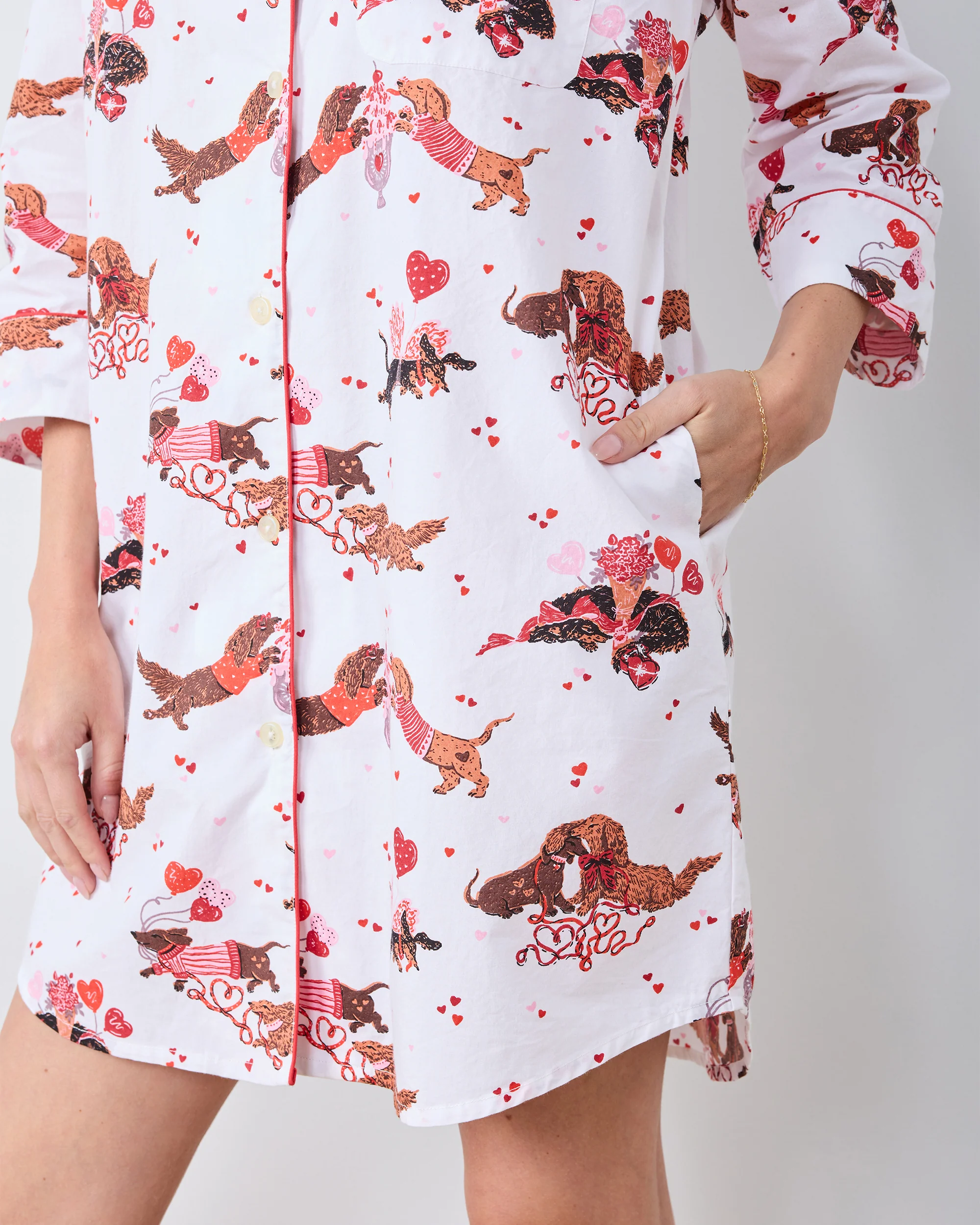 Dachshund Date - Sleep Shirt - Cloud - Image 3