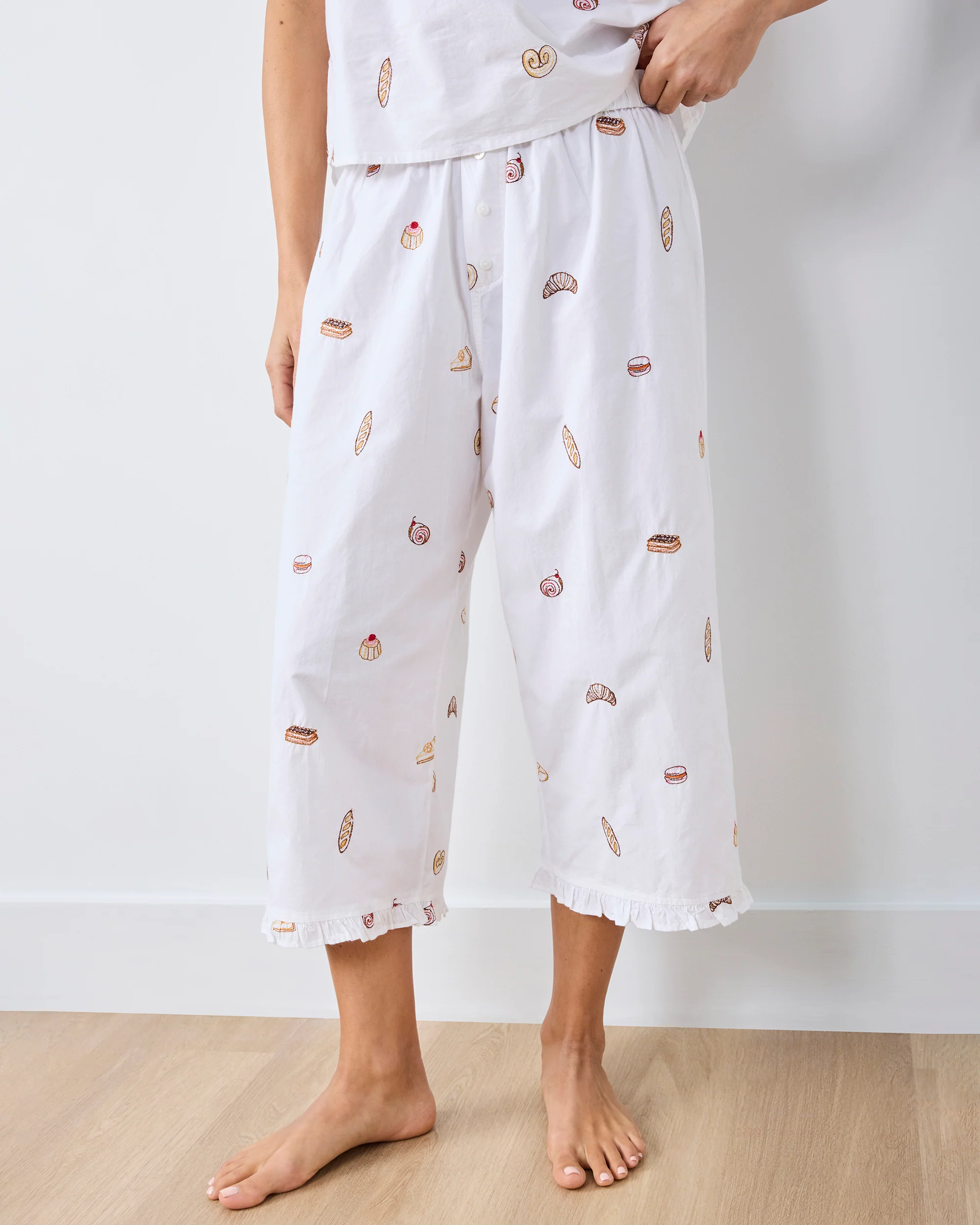 Freshly Baked - Back to Bed Cropped Pant Set - Cloud - Image 4
