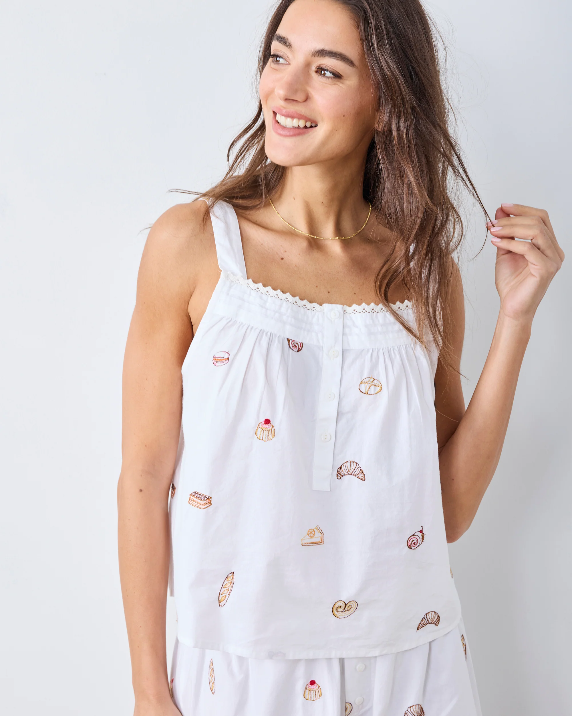 Freshly Baked - Back to Bed Cropped Pant Set - Cloud - Image 6