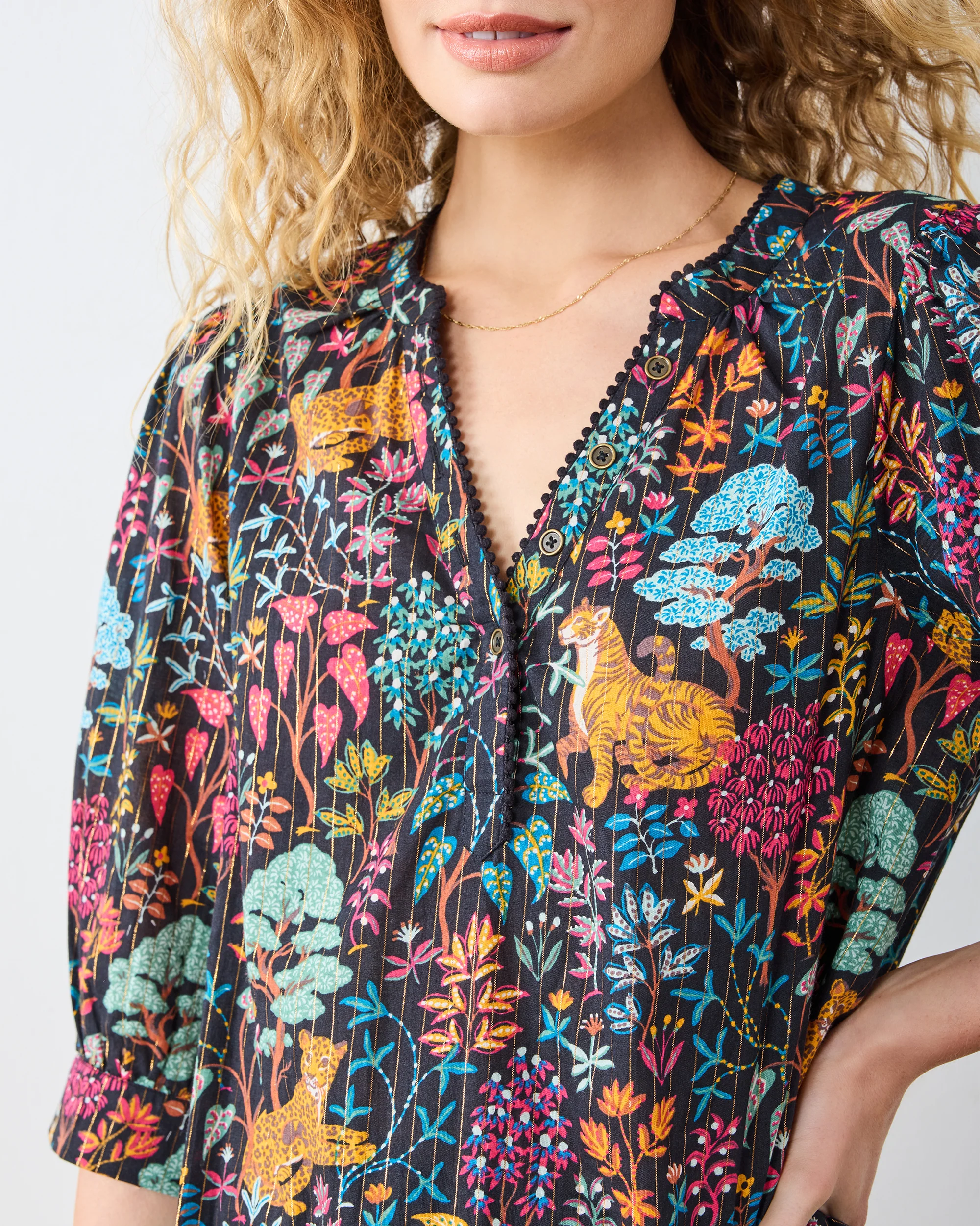 Garden Managerie - Juno Blouse - Ink - Image 4
