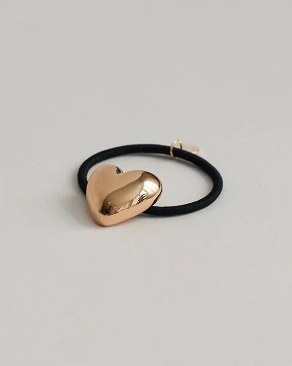 Gold - Heart Shaped Metal Cuff Hair Tie - Nar'sha - Image 2