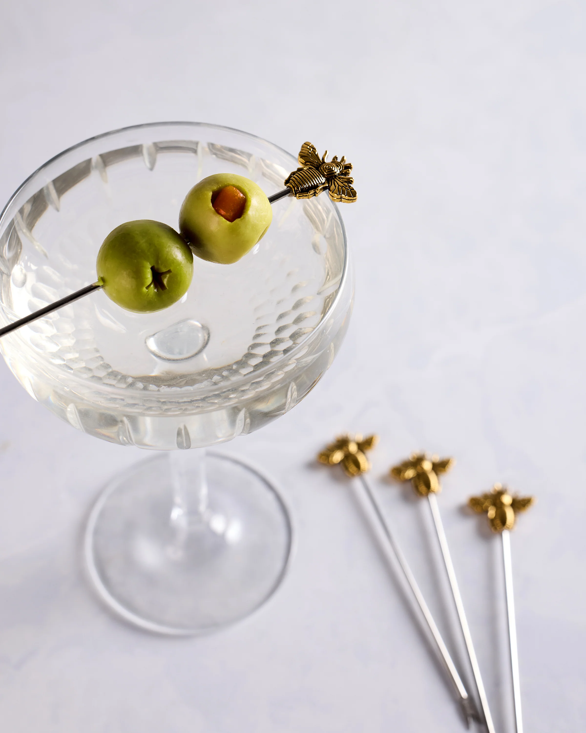 Gold - Set of 4 Golden Bee Cocktail Picks - Abbott
