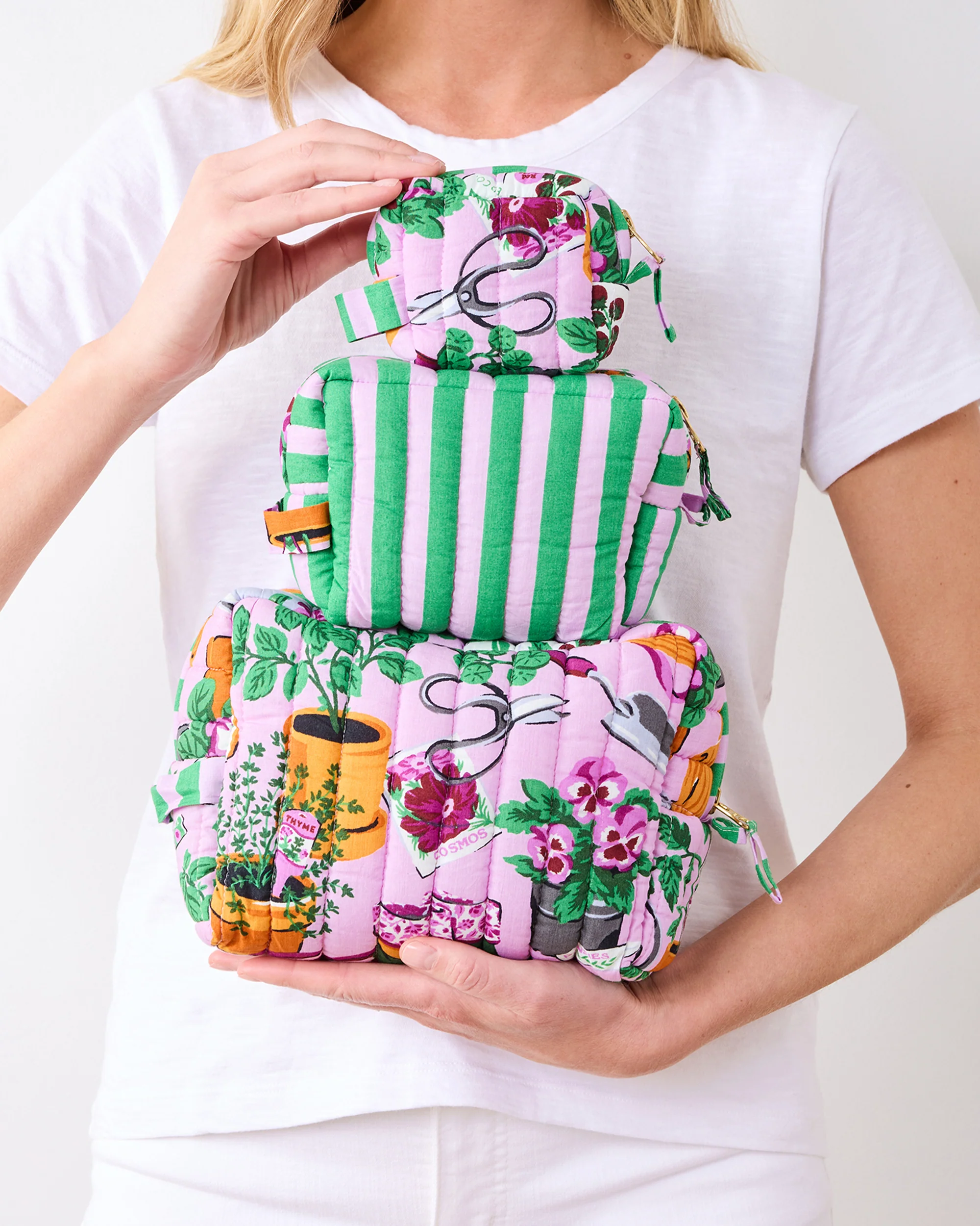 Green Thumb - Three’s Best Pouch Set - Pink Cosmos - Image 2