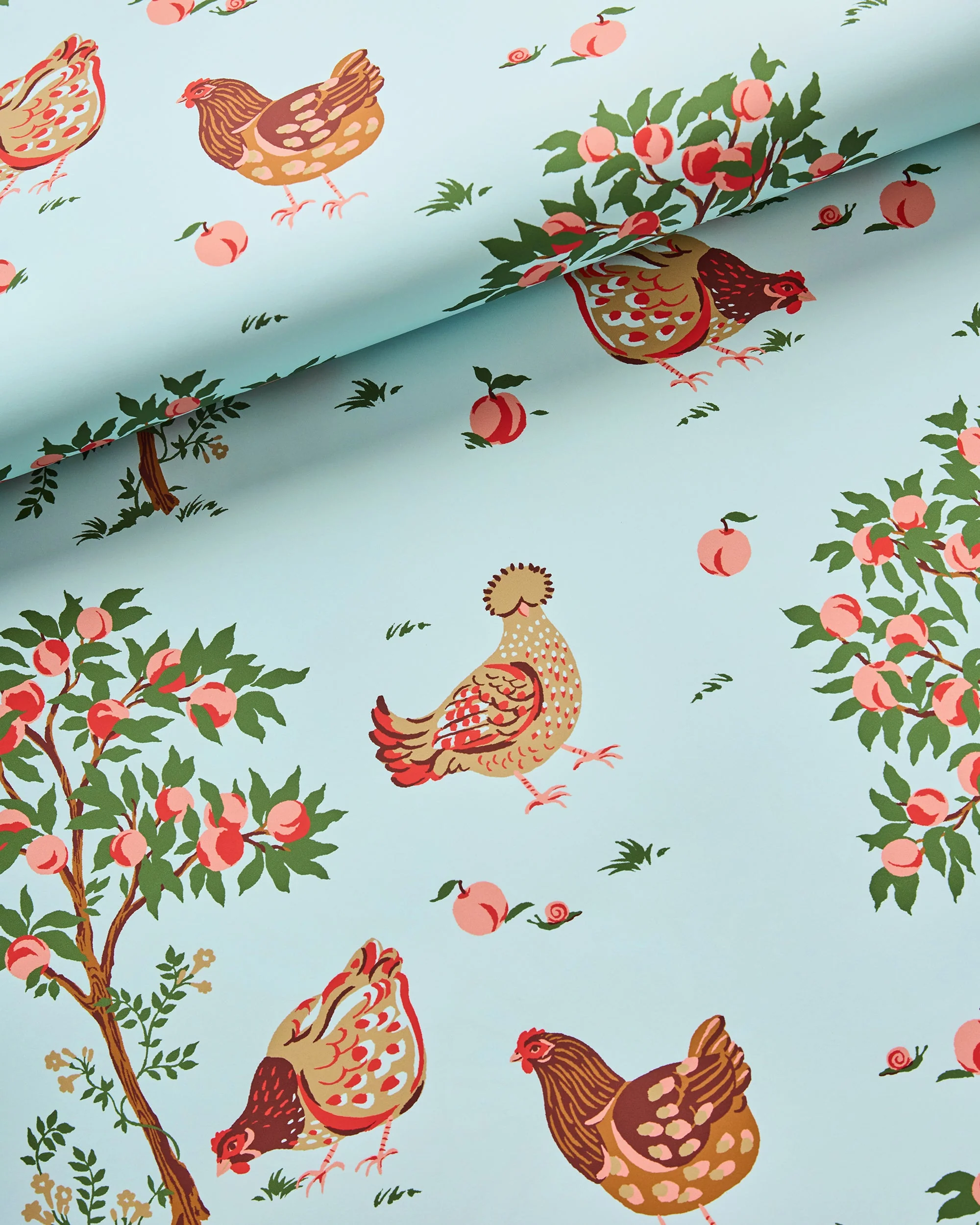 Hen House - Peel & Stick Wallpaper - Aqua - Image 7