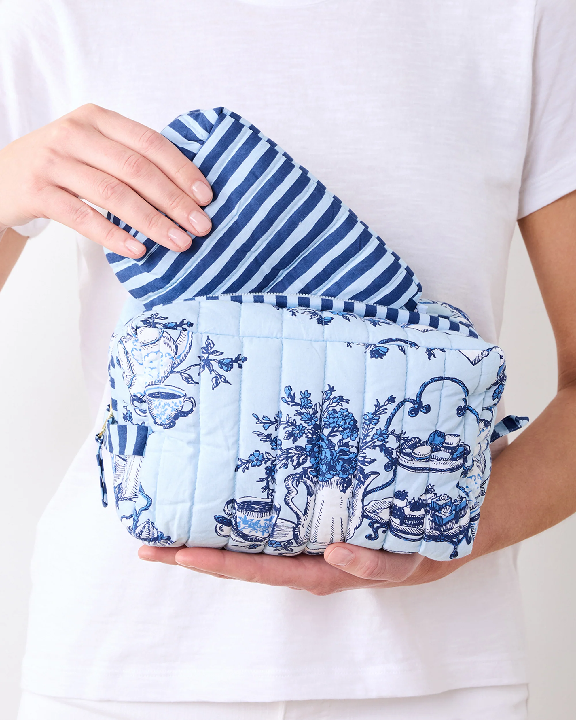 High Tea Toile - Three’s Best Pouch Set - Notting Hill Blue - Image 4