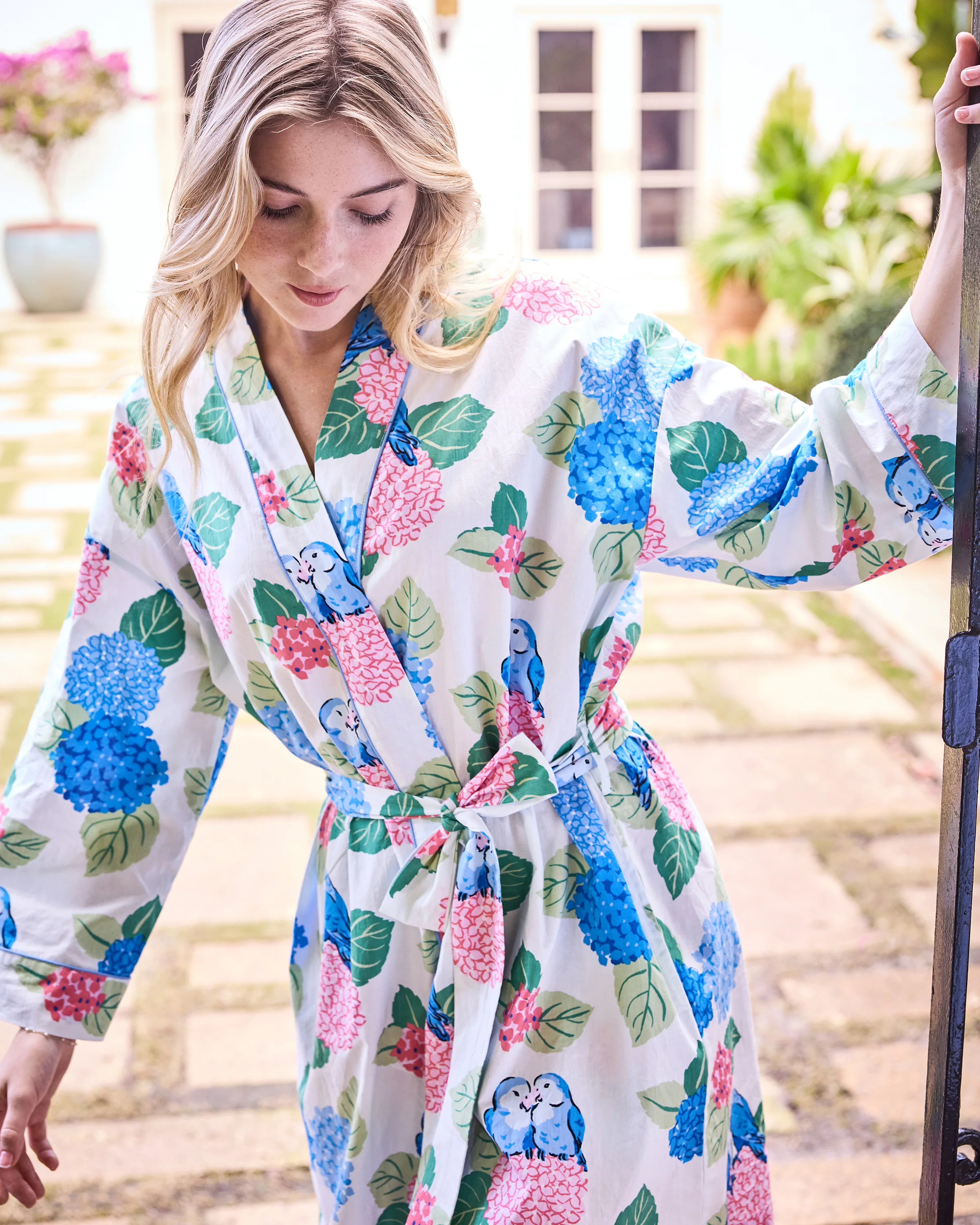 Hydrangea Honeymoon - Getting Ready Robe - Cloud - Image 6