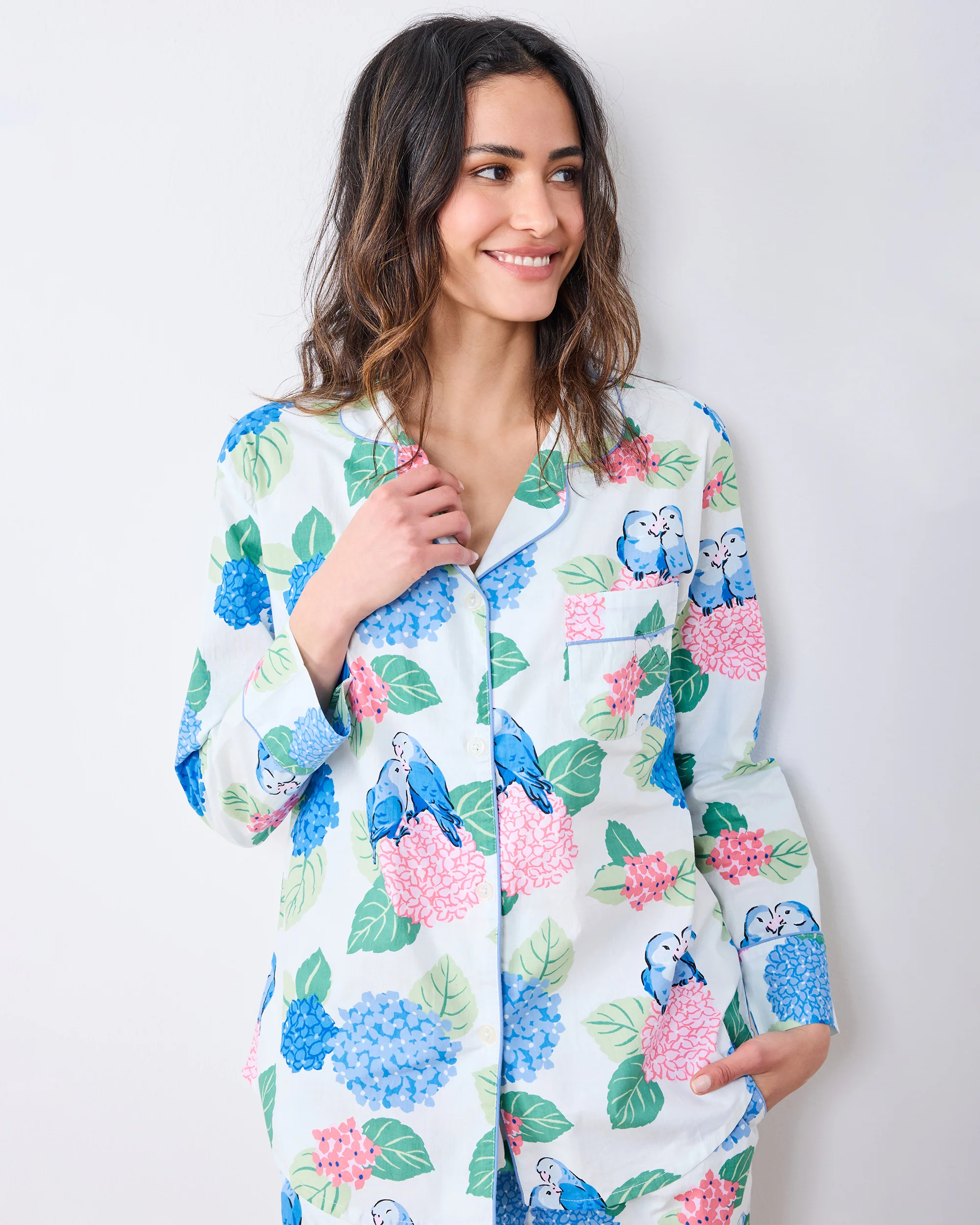 Hydrangea Honeymoon - Petite Long PJ Set - Cloud - Image 4
