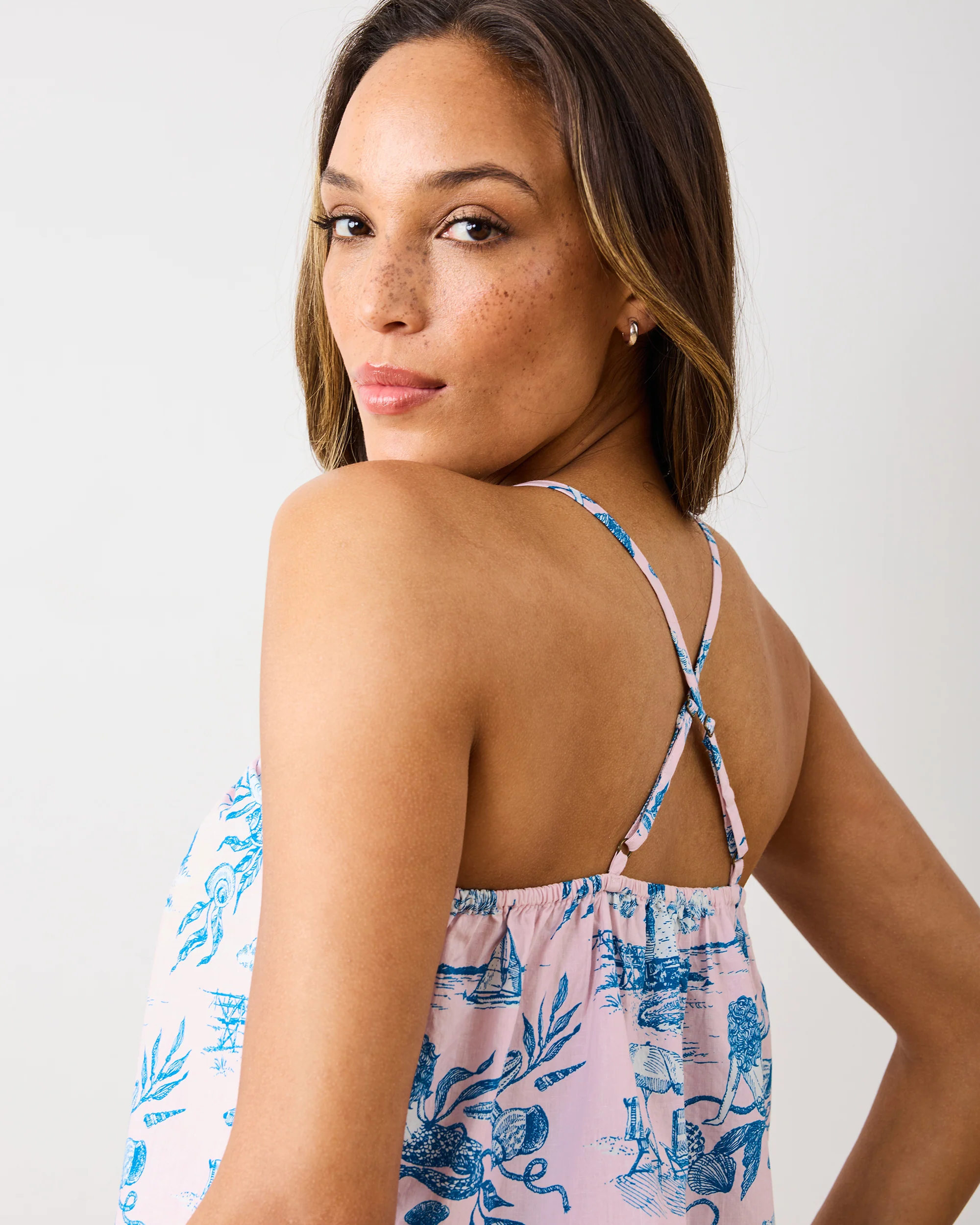 Mermaid Toile - Cami Cropped Set - Blush - Image 3