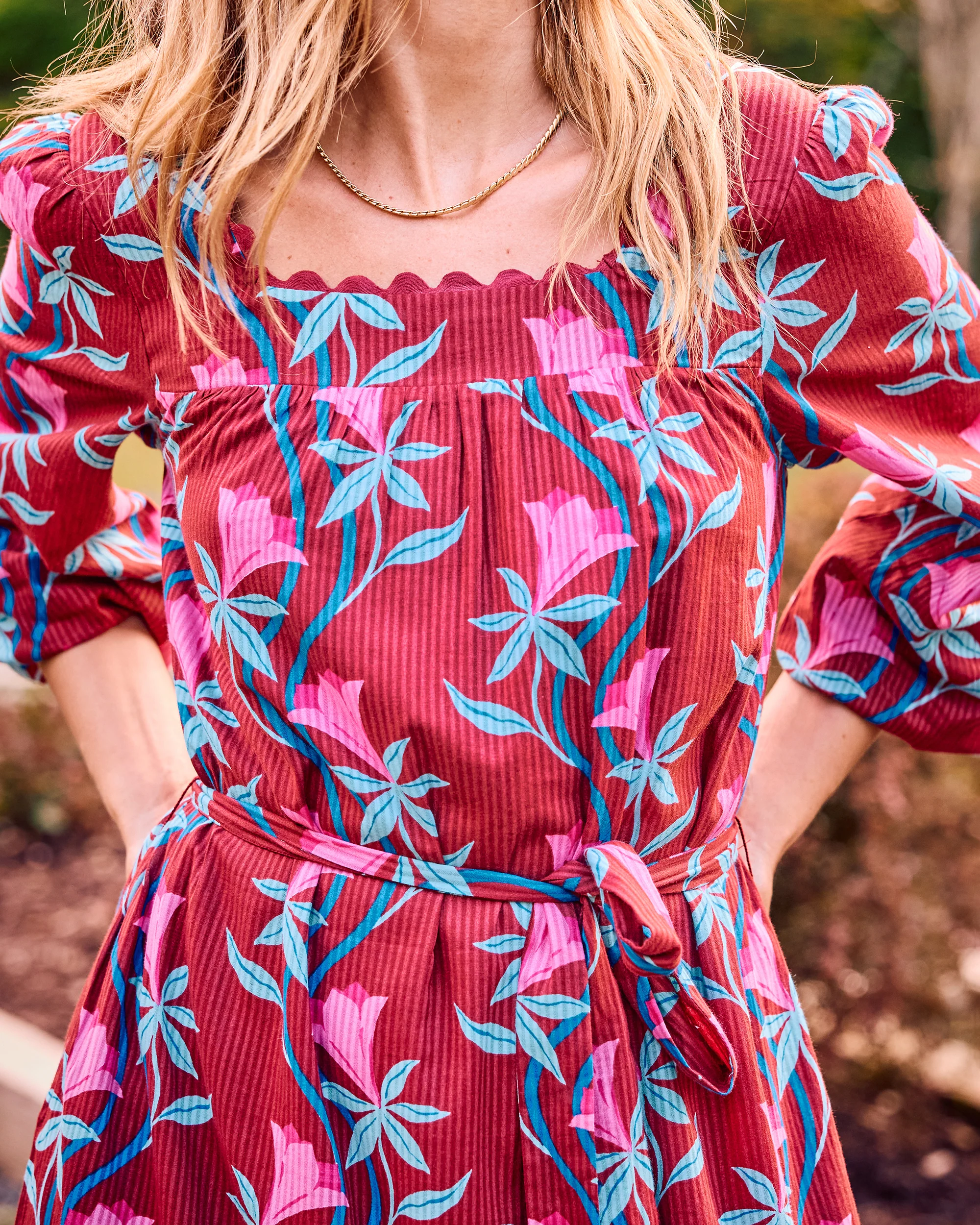 Moonflower Vine - Country Roads Dress - Barn Red - Image 5