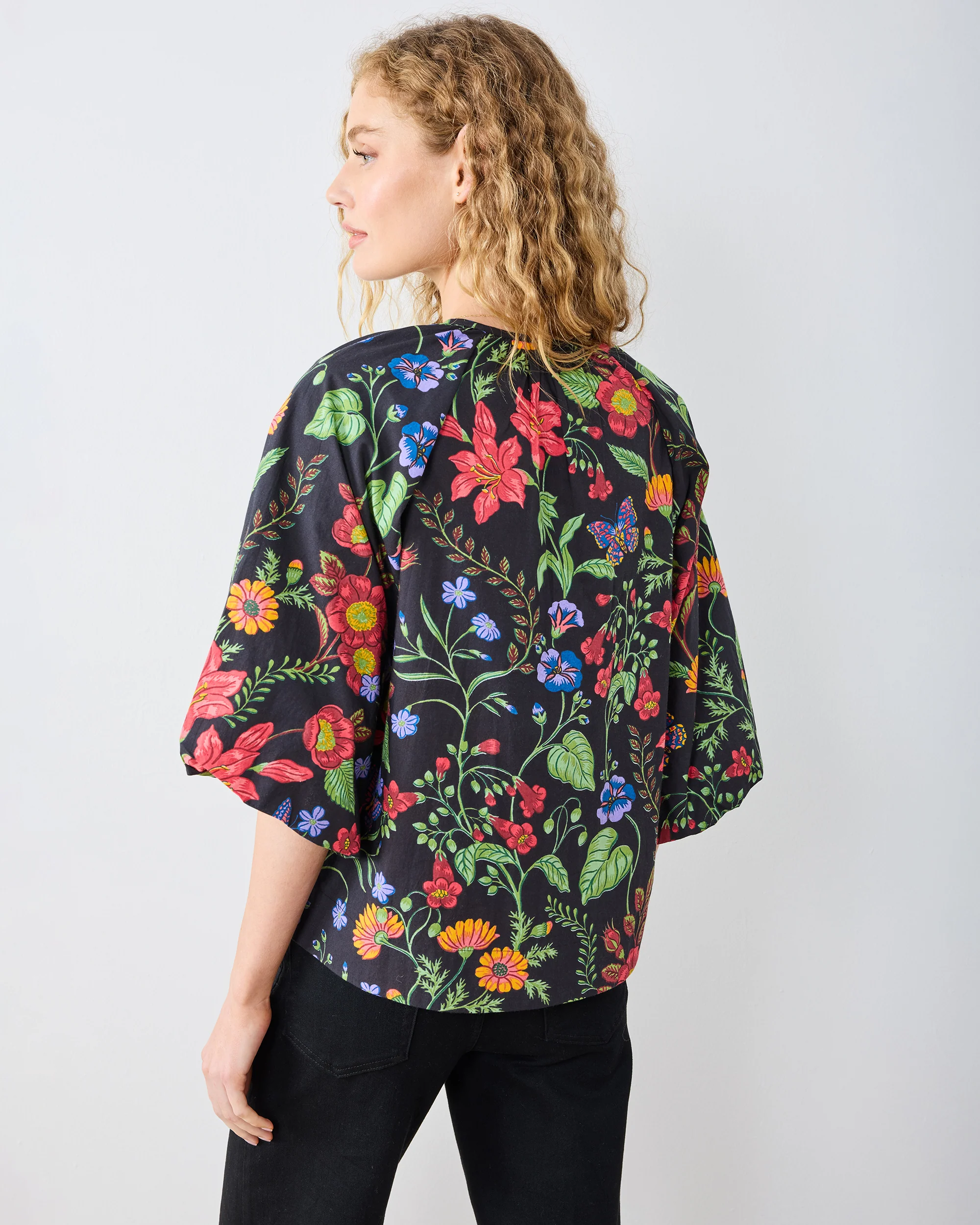 Moonlit Botanical - Blair Blouse - Ink - Image 5