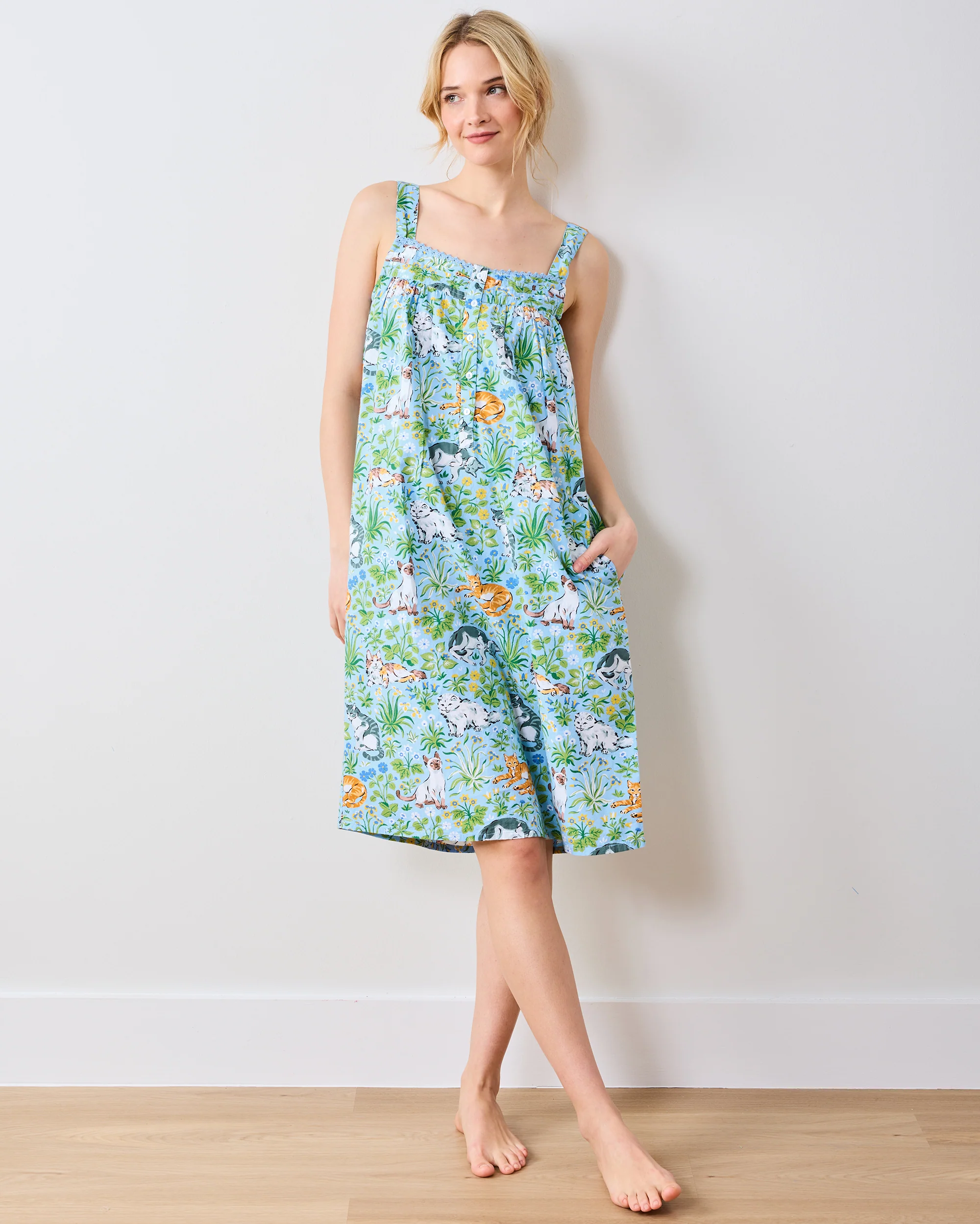 Must Love Cats - Back To Bed Nightgown - Cornflower - Image 3