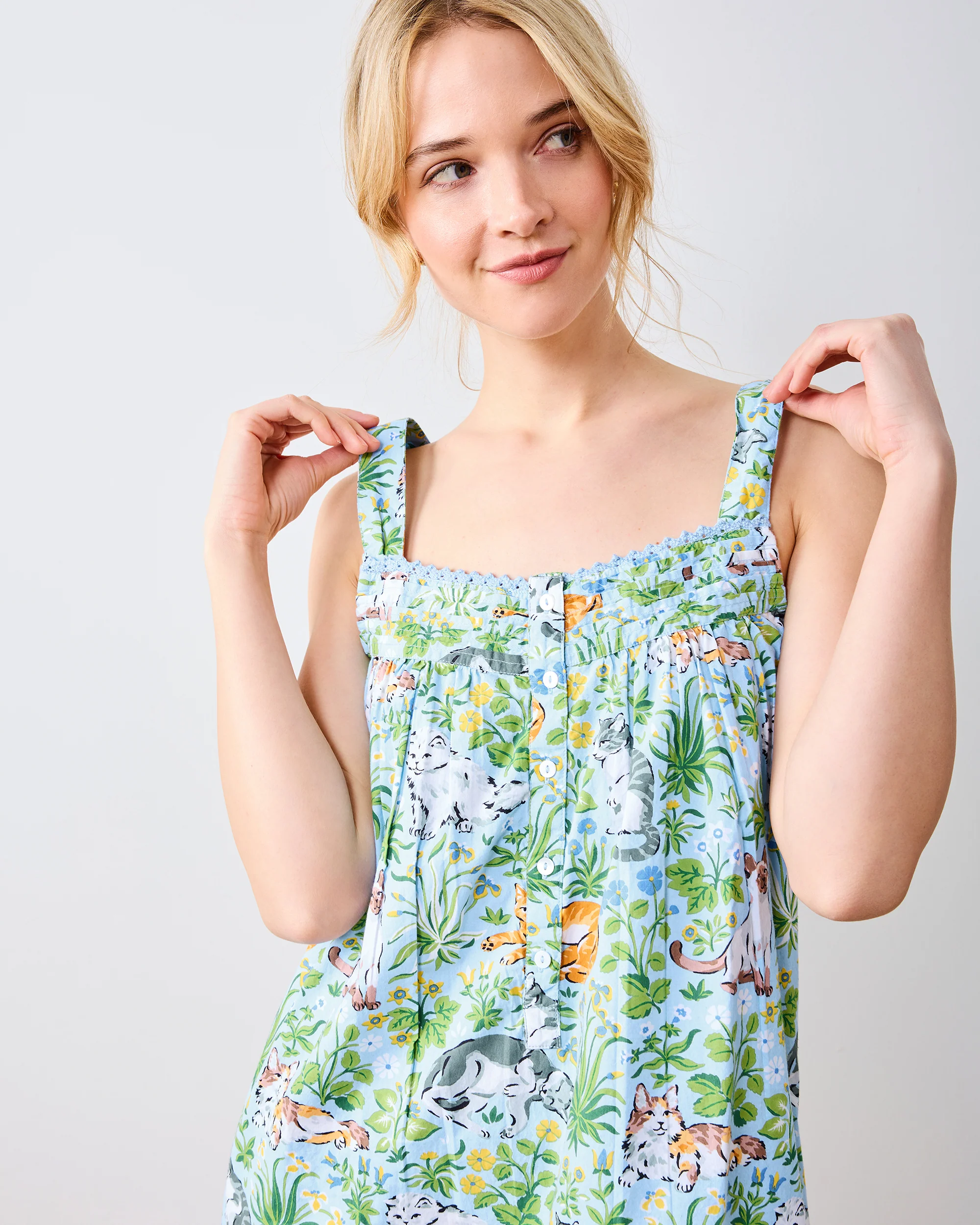 Must Love Cats - Back To Bed Nightgown - Cornflower - Image 5