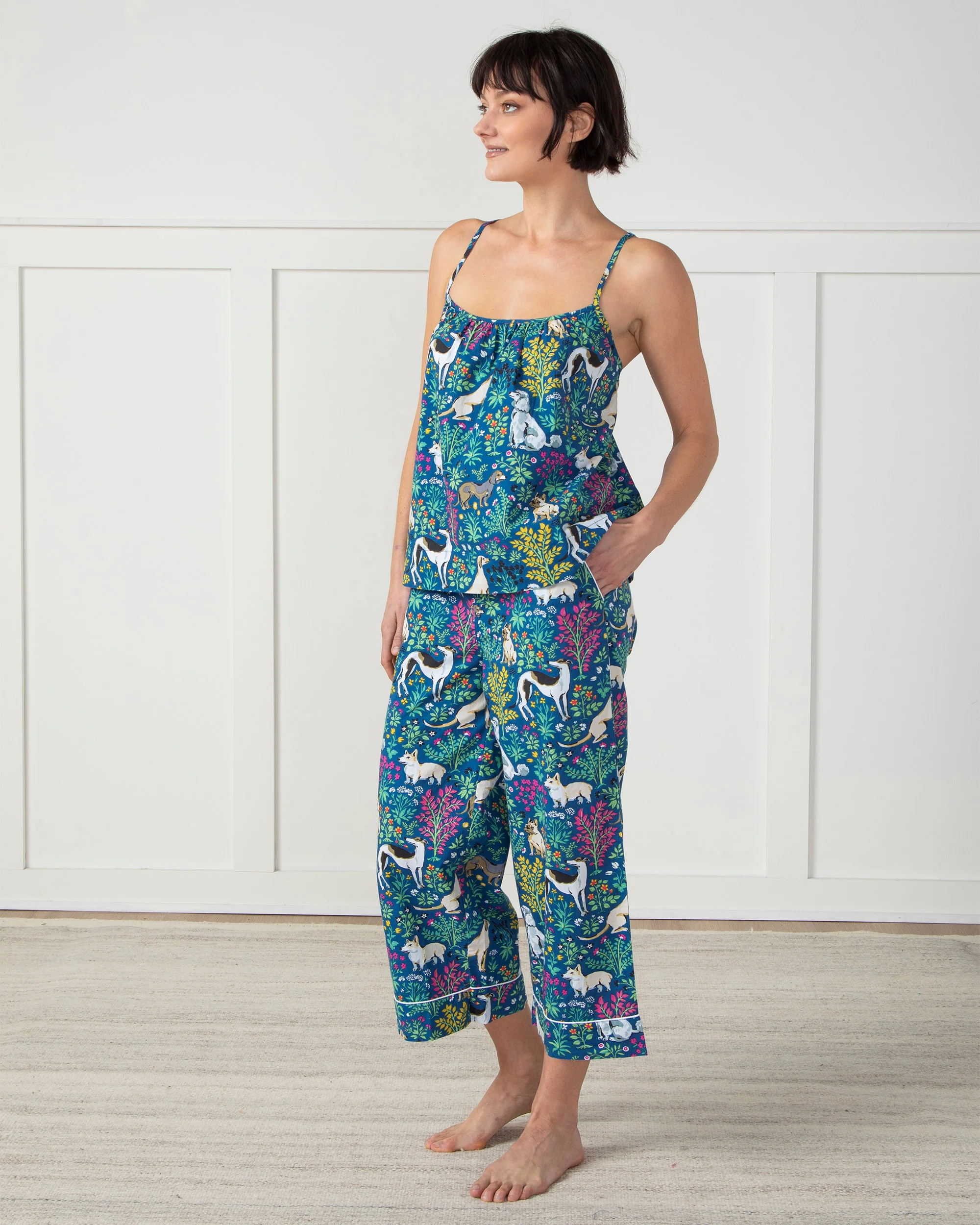 Must Love Dogs - Cami Cropped Set - Indigo - Image 4