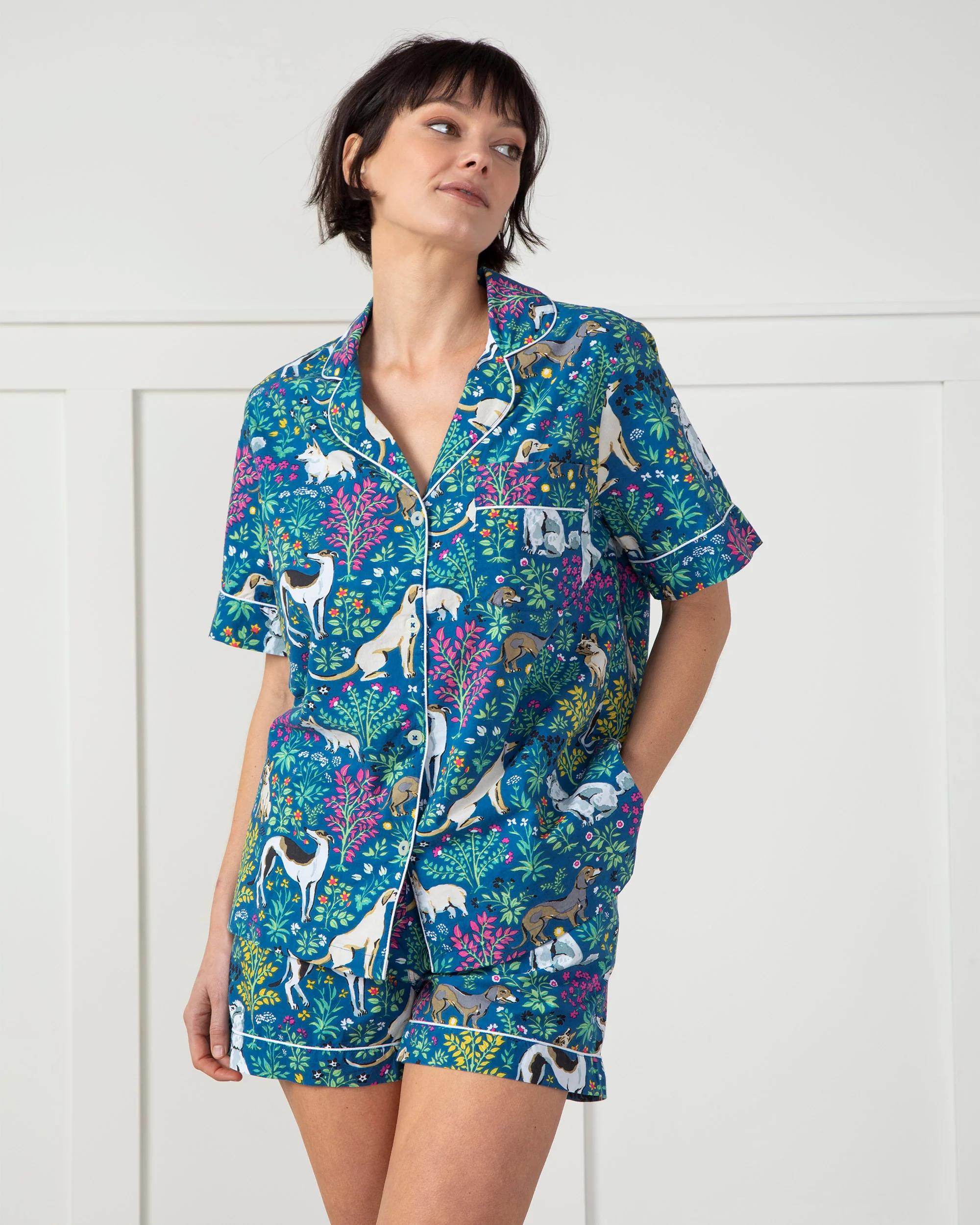 Must Love Dogs - Petite Short PJ Set - Indigo - Image 6