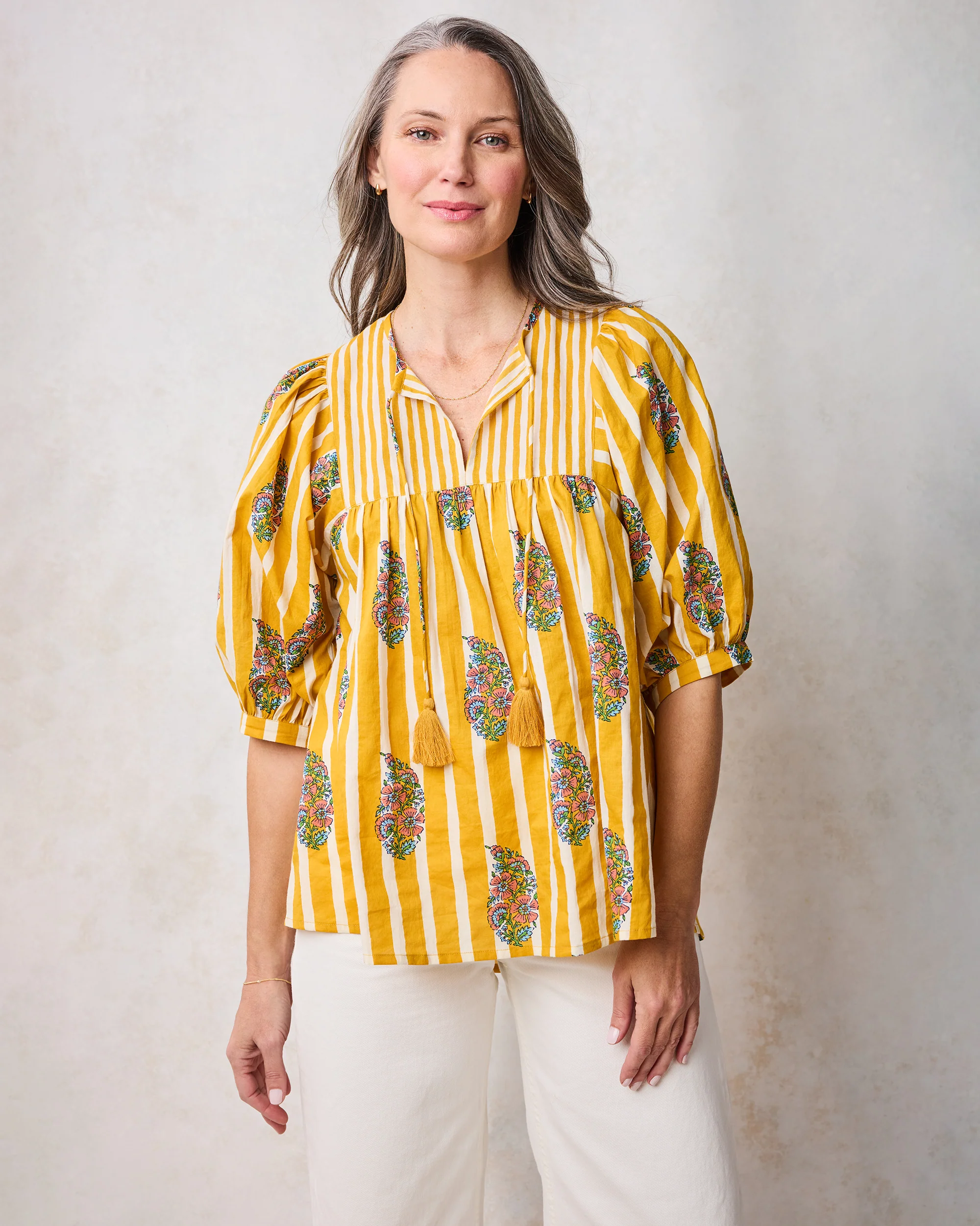 Paisley Petals - Greta Blouse - Chamomile Glow - Image 5