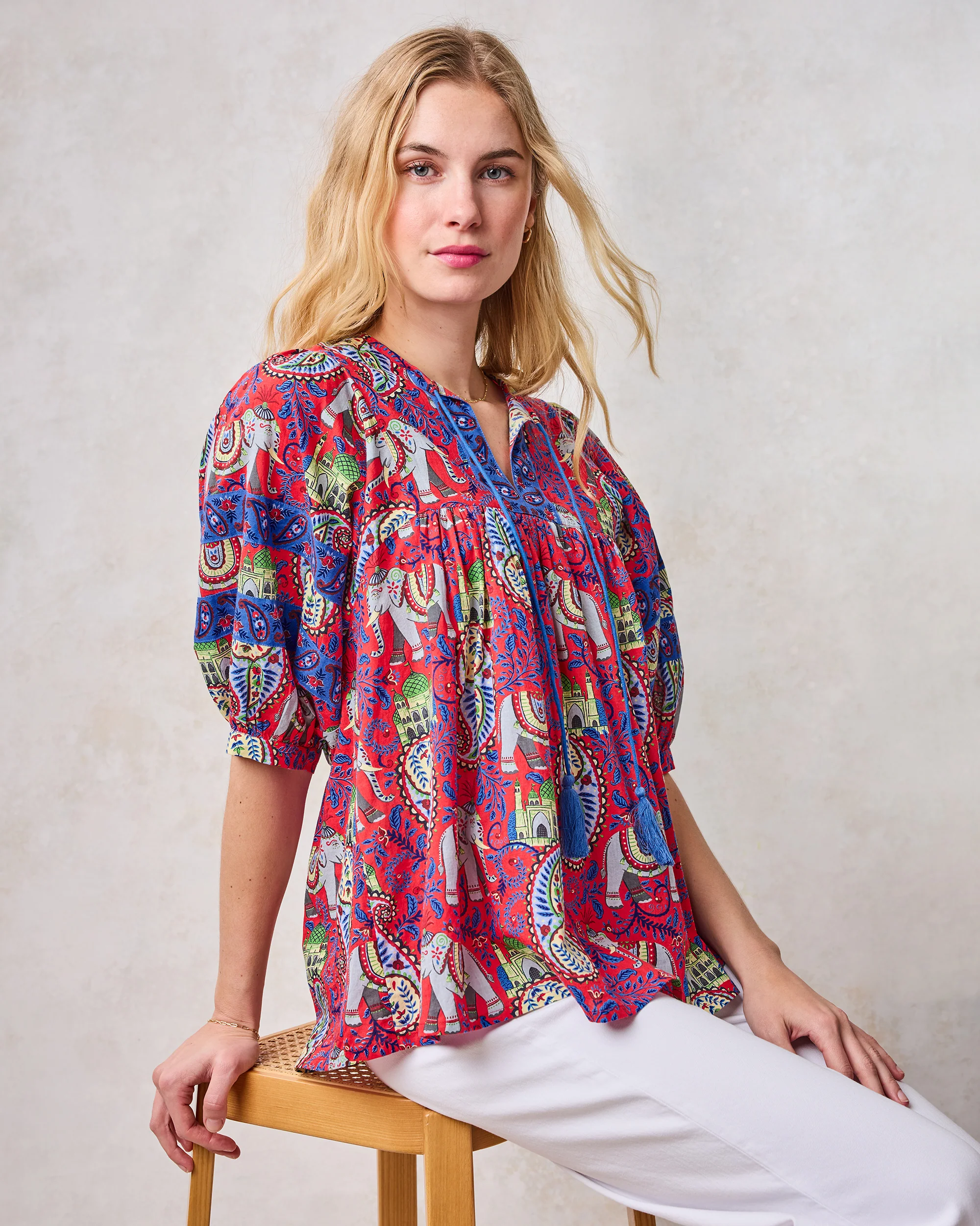 Palace Paisley - Greta Blouse - Paprika