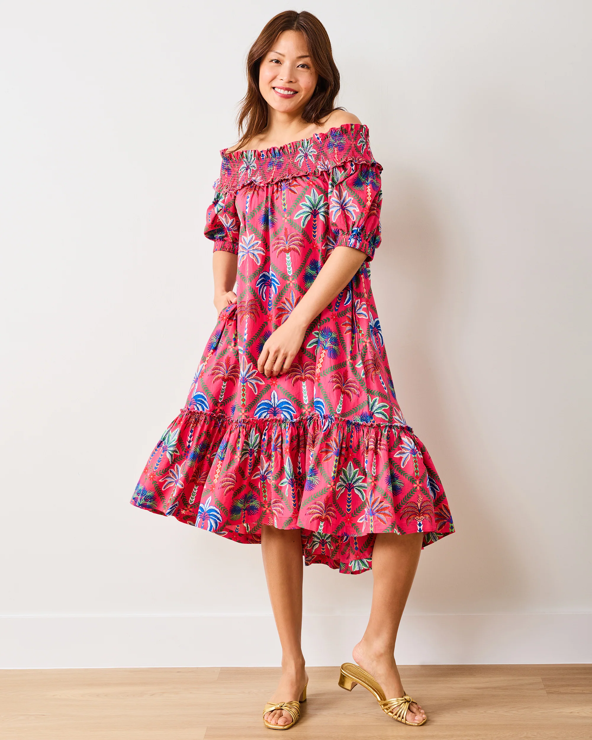 Palm Tree Paradise - Ximena Dress - Cocktail Umbrella