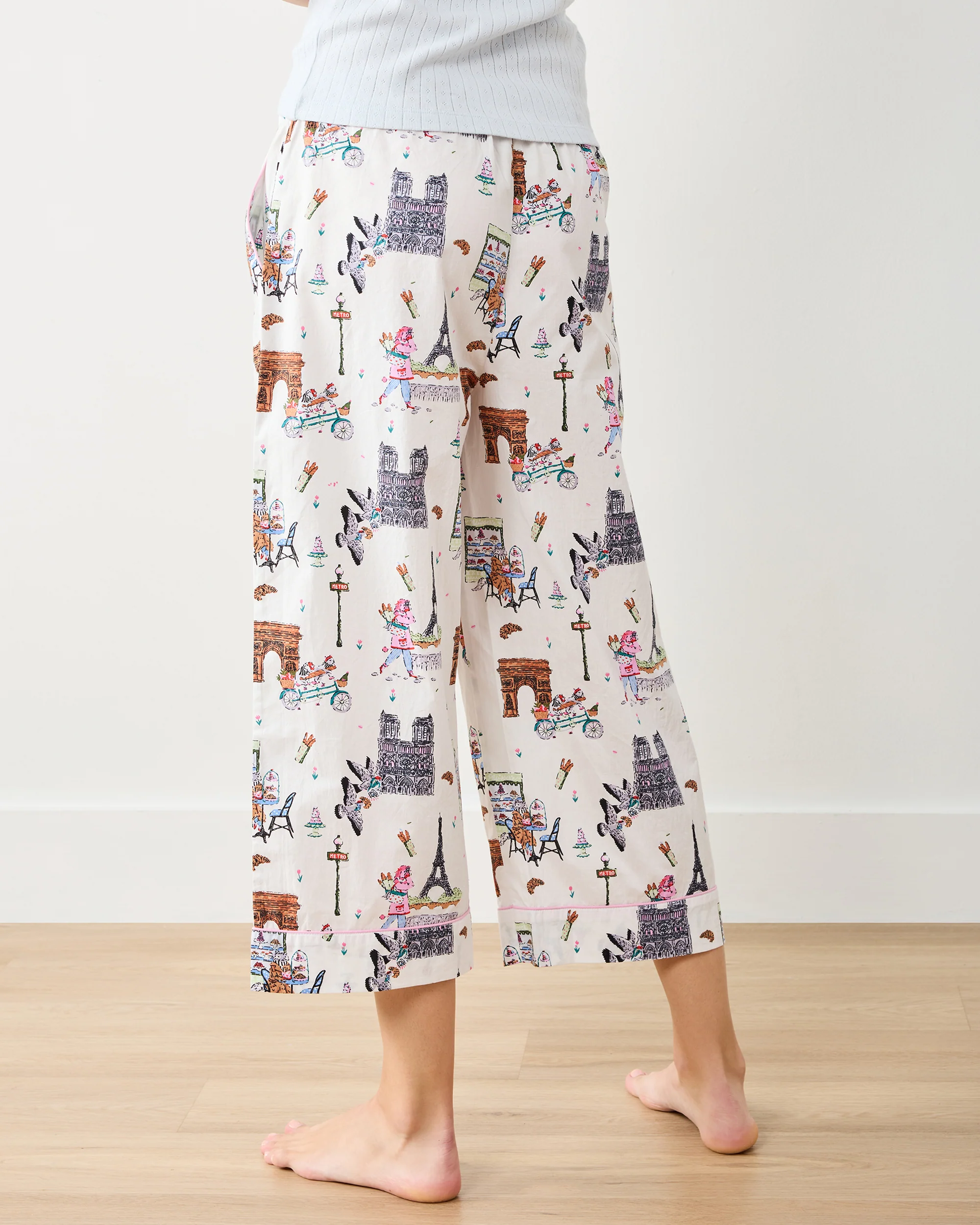 Paris Getaway - Cropped PJ Pant - Cloud - Image 4