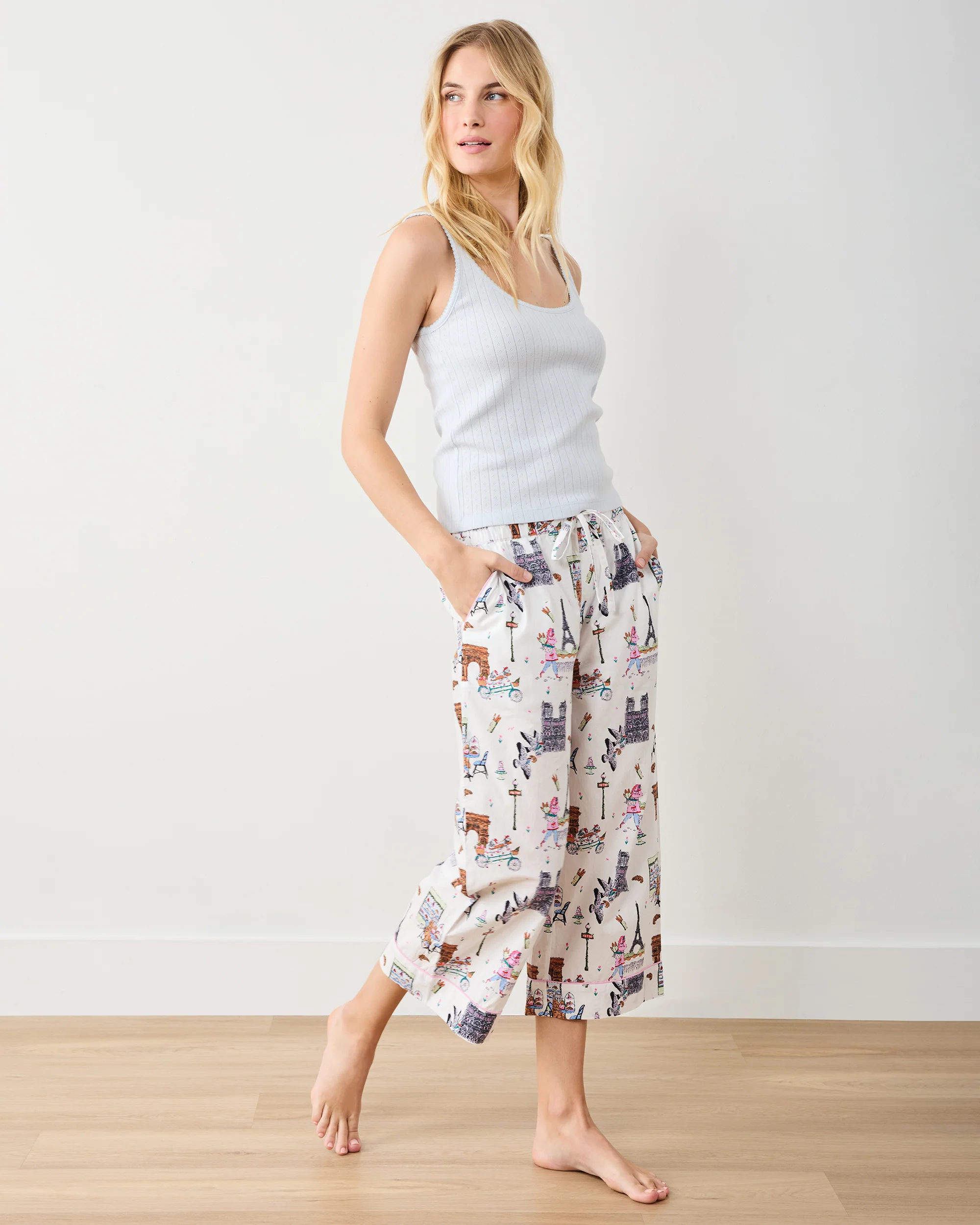 Paris Getaway - Cropped PJ Pant - Cloud - Image 5