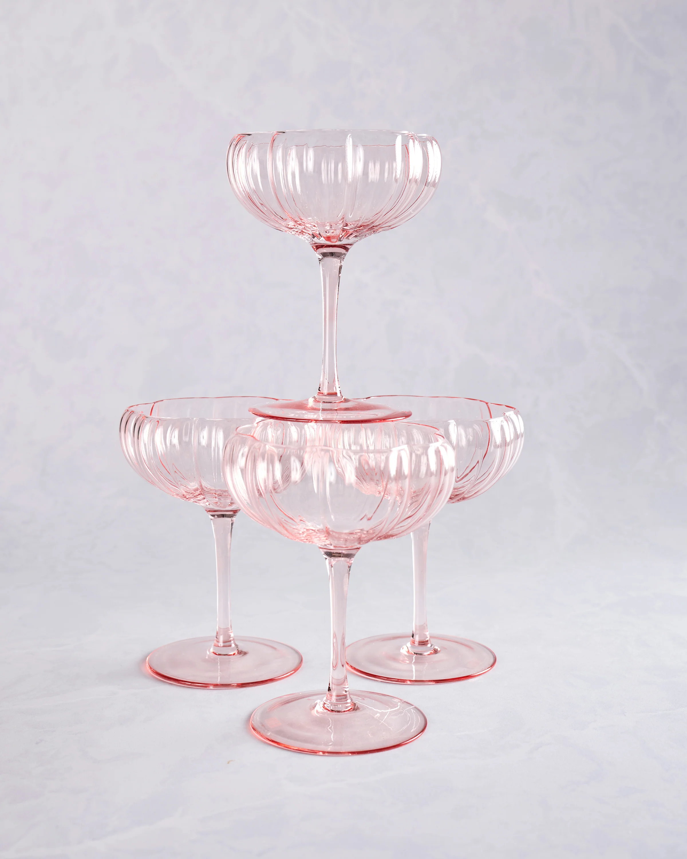 Pink - Pink Flower Coupe Set - The Wine Savant - Image 2