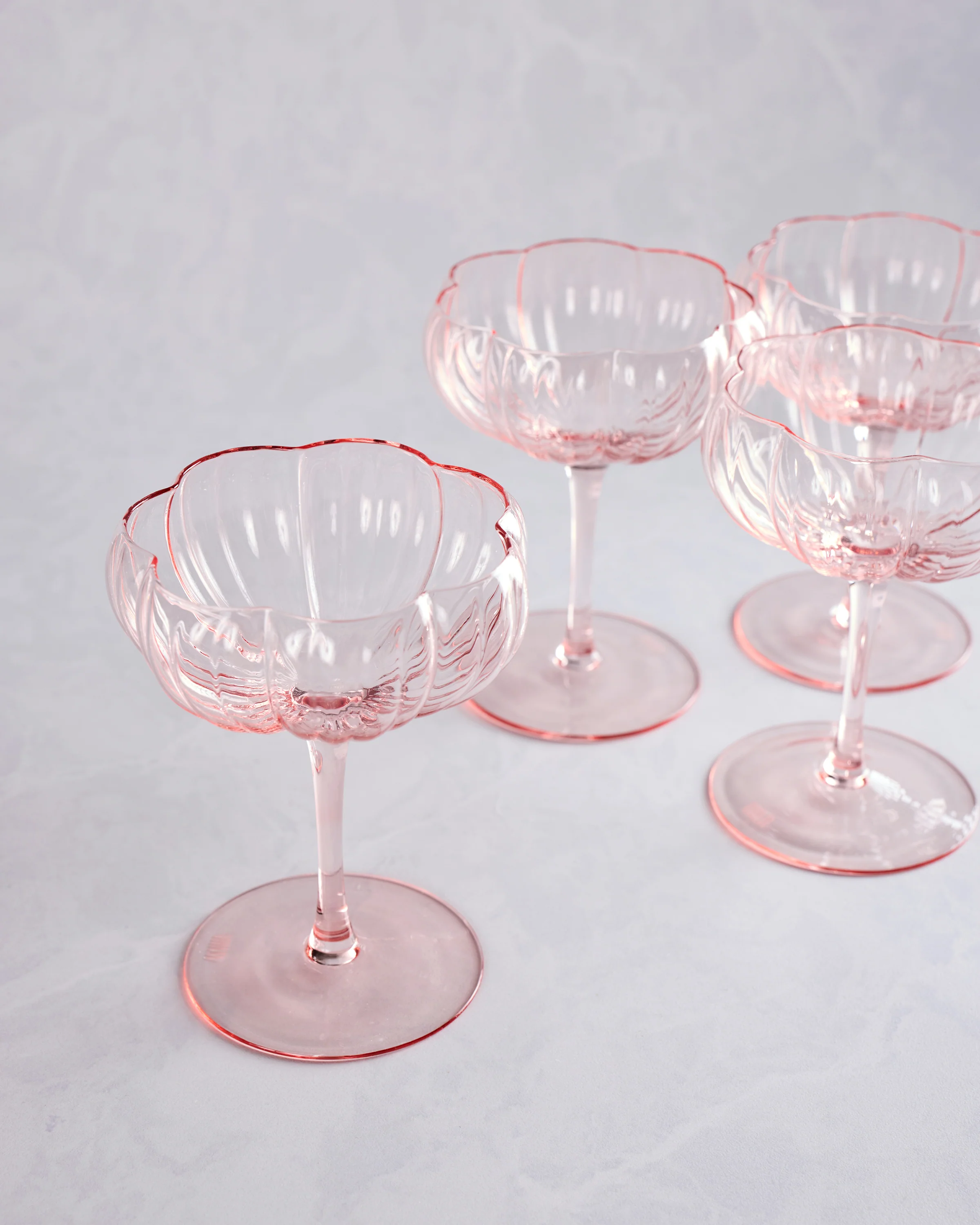 Pink - Pink Flower Coupe Set - The Wine Savant - Image 3
