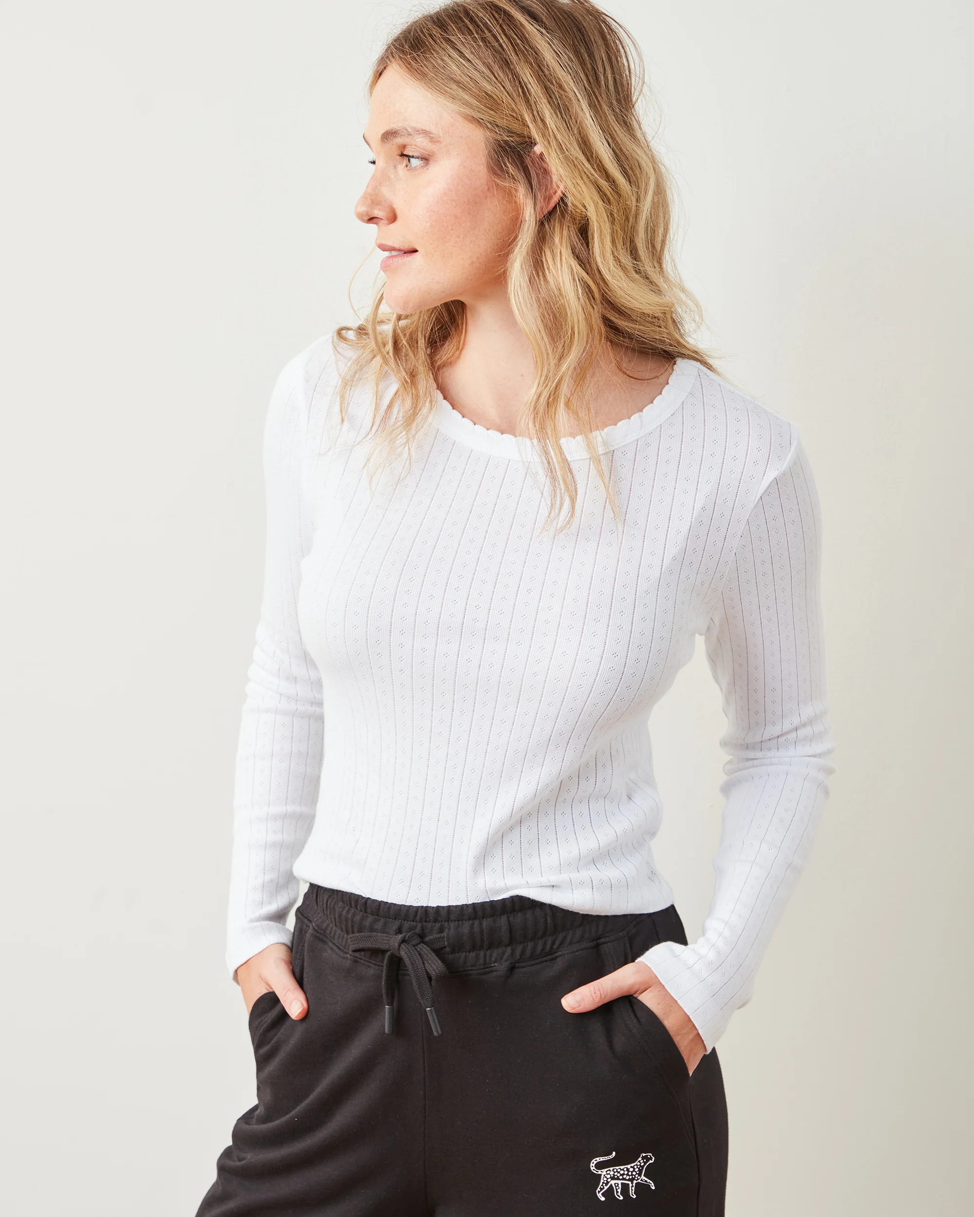 White/Cat Eye - 2-Pack Pointelle Long Sleeve - Shirt Bundle - Image 7