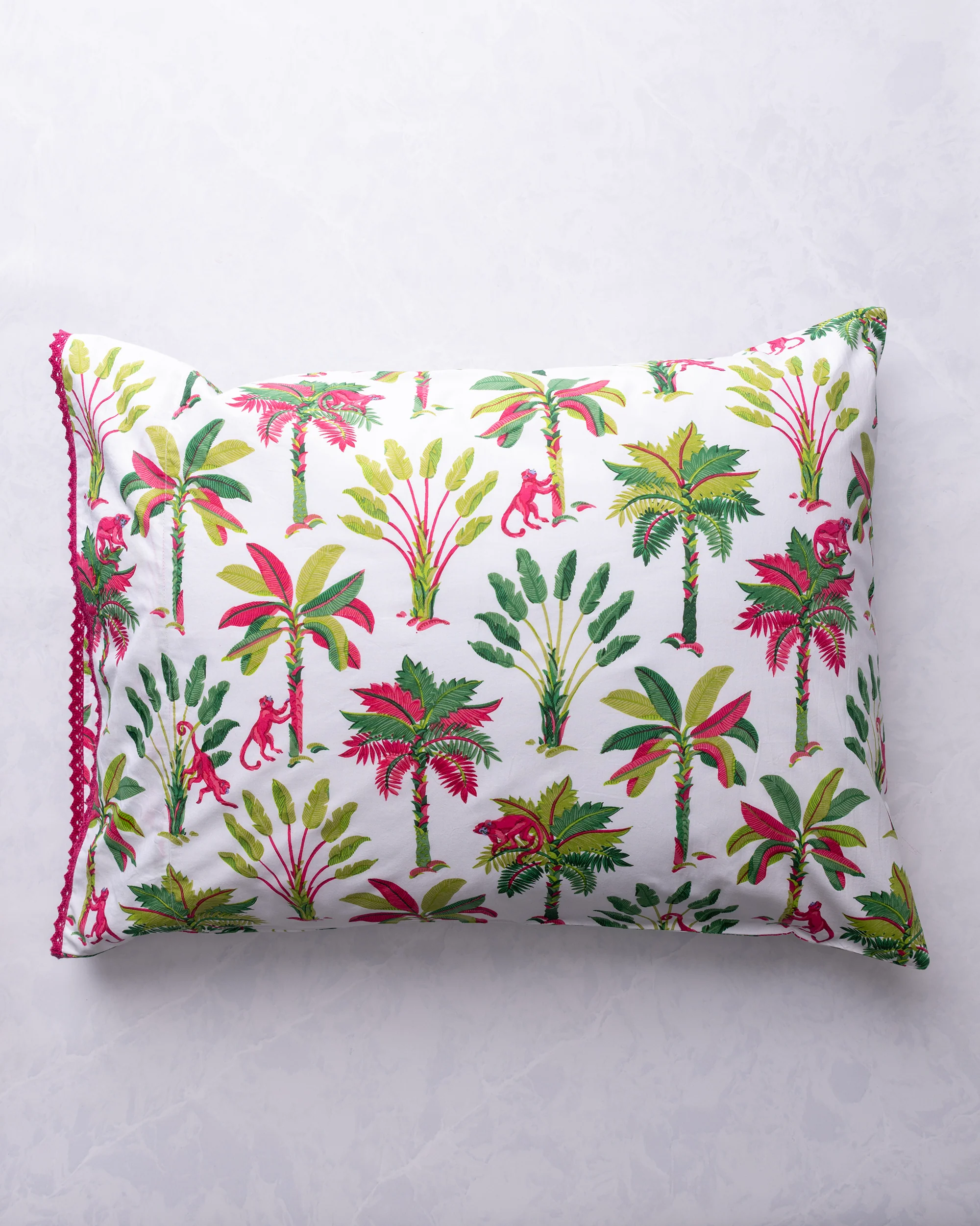 Royal Palms - Pillowcase Set of 2 - Pink Basil