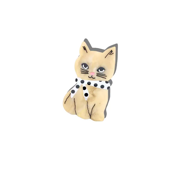 Ivory - Hand Painted Scarf Kitten Claw Clip - Solar Eclipse