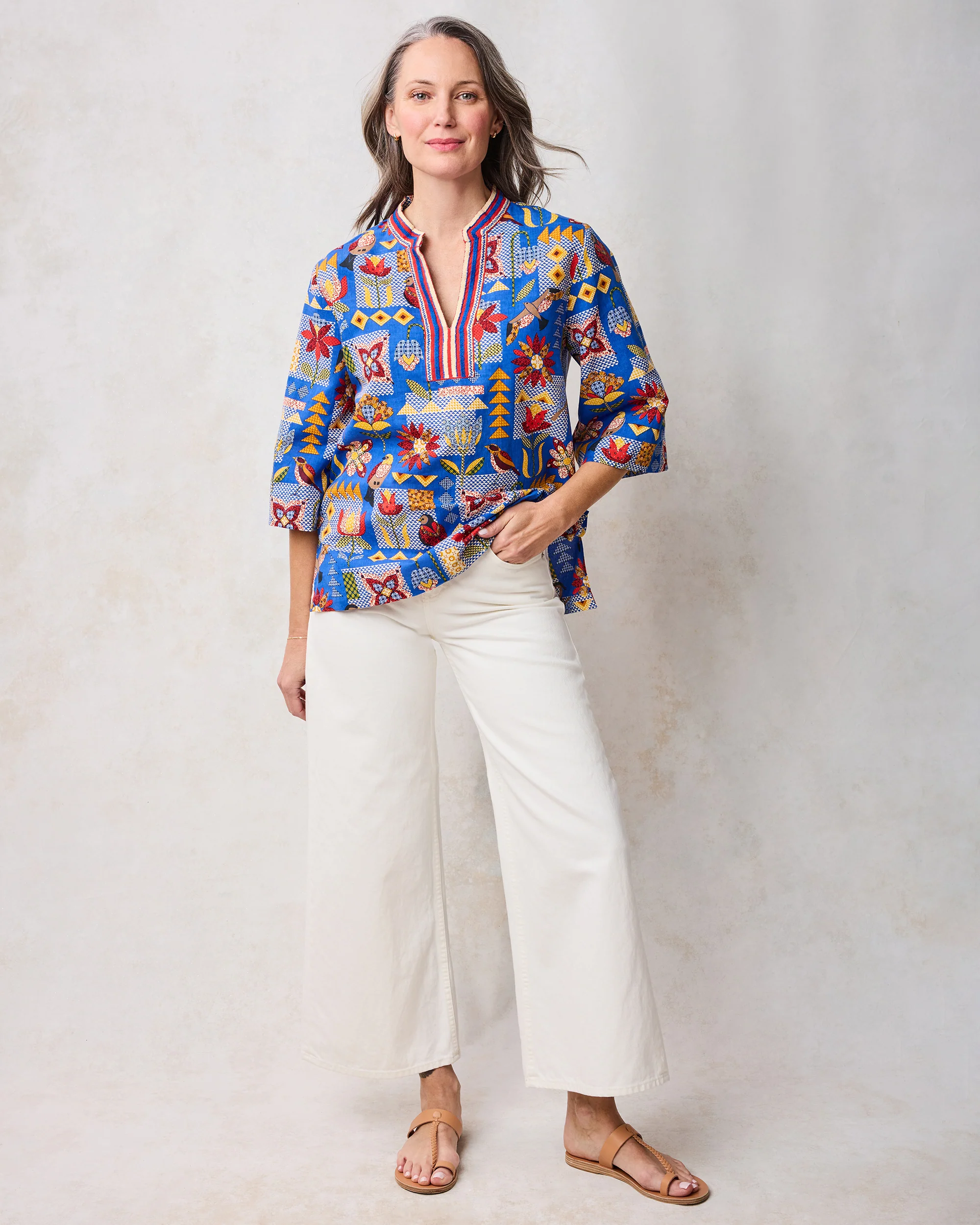 Songbird Quilt - Harlow Tunic - Blue Jean - Image 2