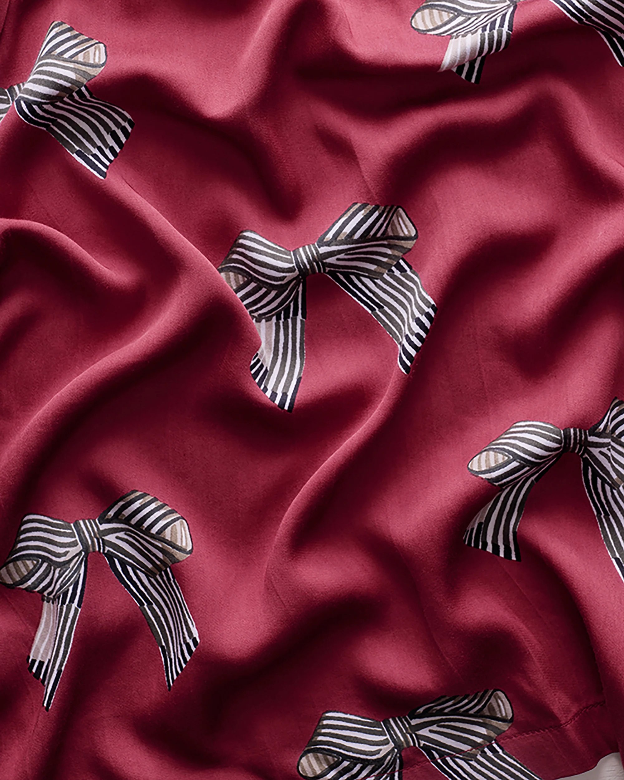 Bows - Eco Satin Chic to Sleep Nightie - Wine - Image 7