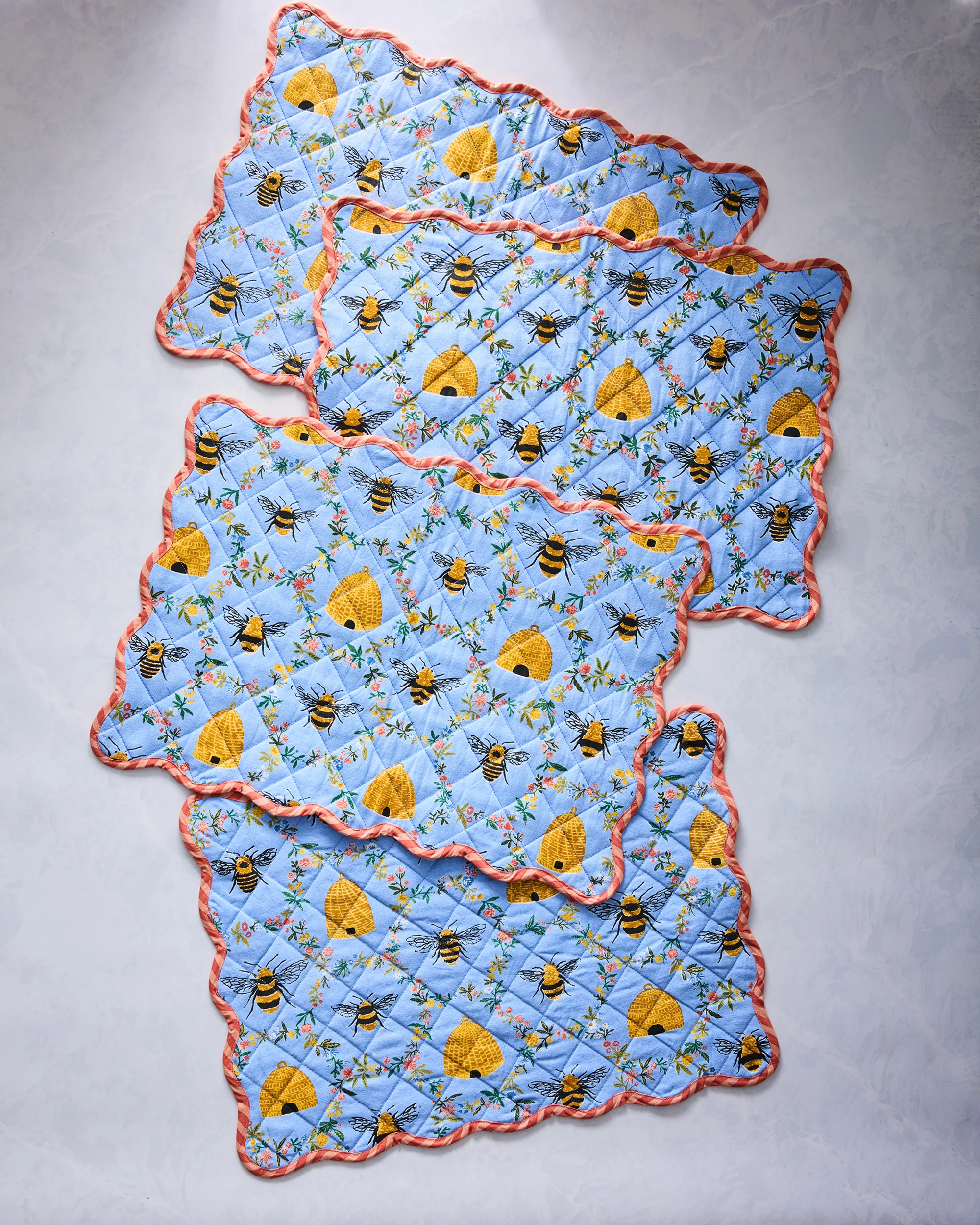 Sweet Bee - Placemats Set Of 4 - Soft Blue - Image 3