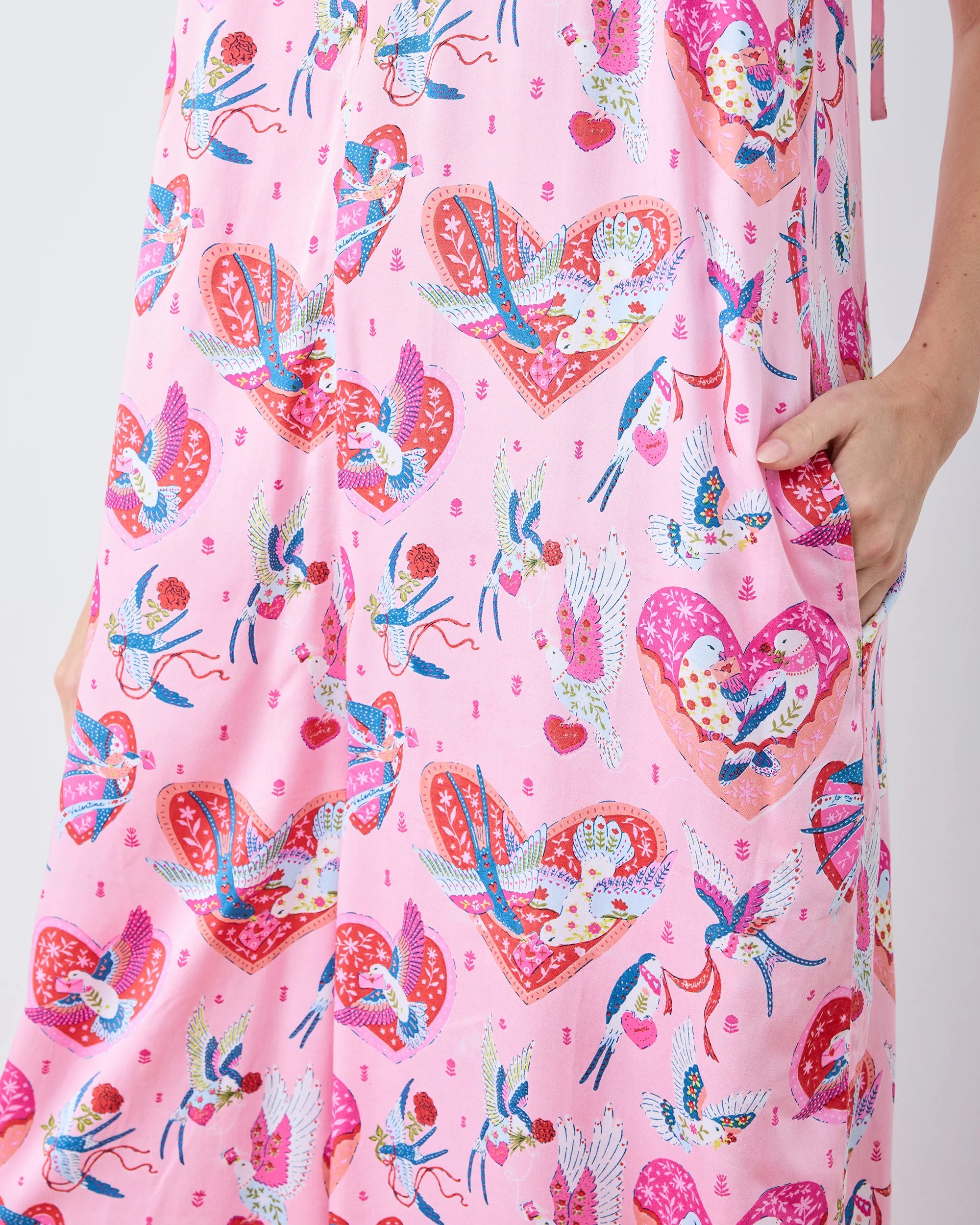 Swooning Sparrows - Eco Satin Jaipur Jumpsuit - Pink Petal - Image 3