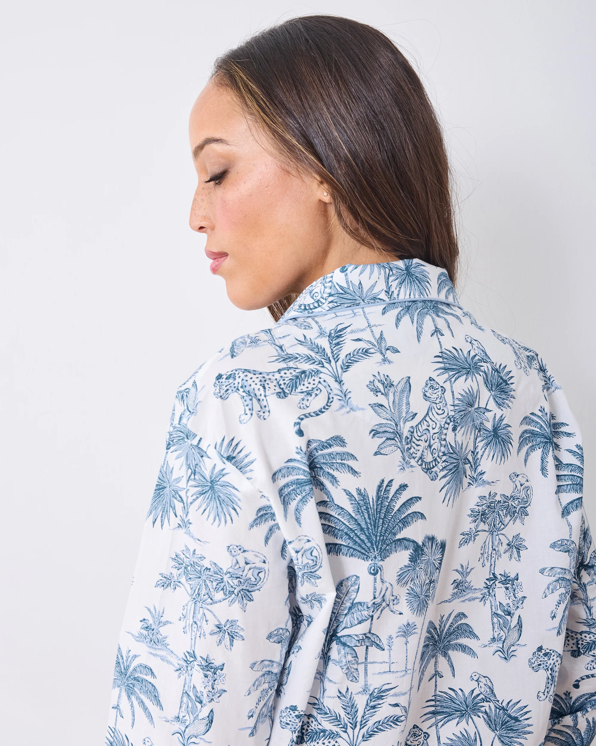 Tropical Toile - Long PJ Set - Cloud - Image 4