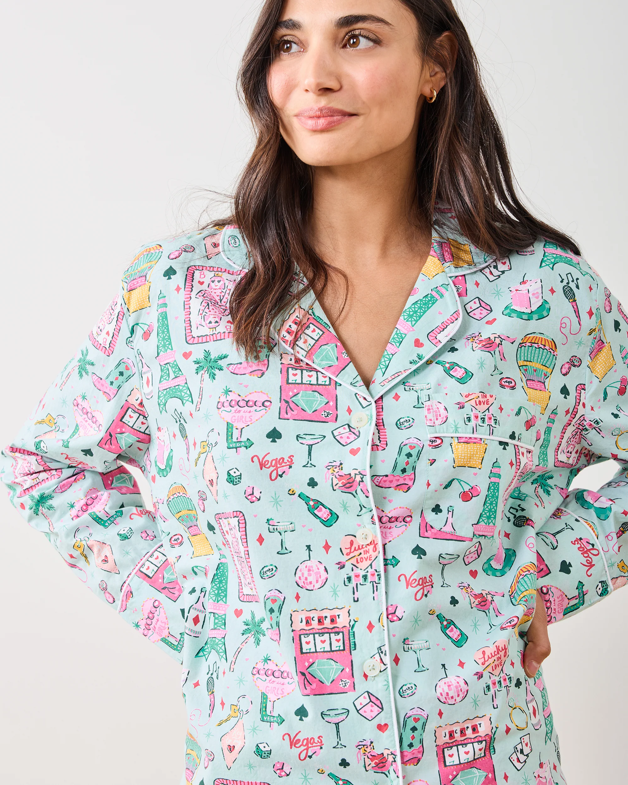 Viva Las Vegas - Long PJ Set - Mint - Image 3