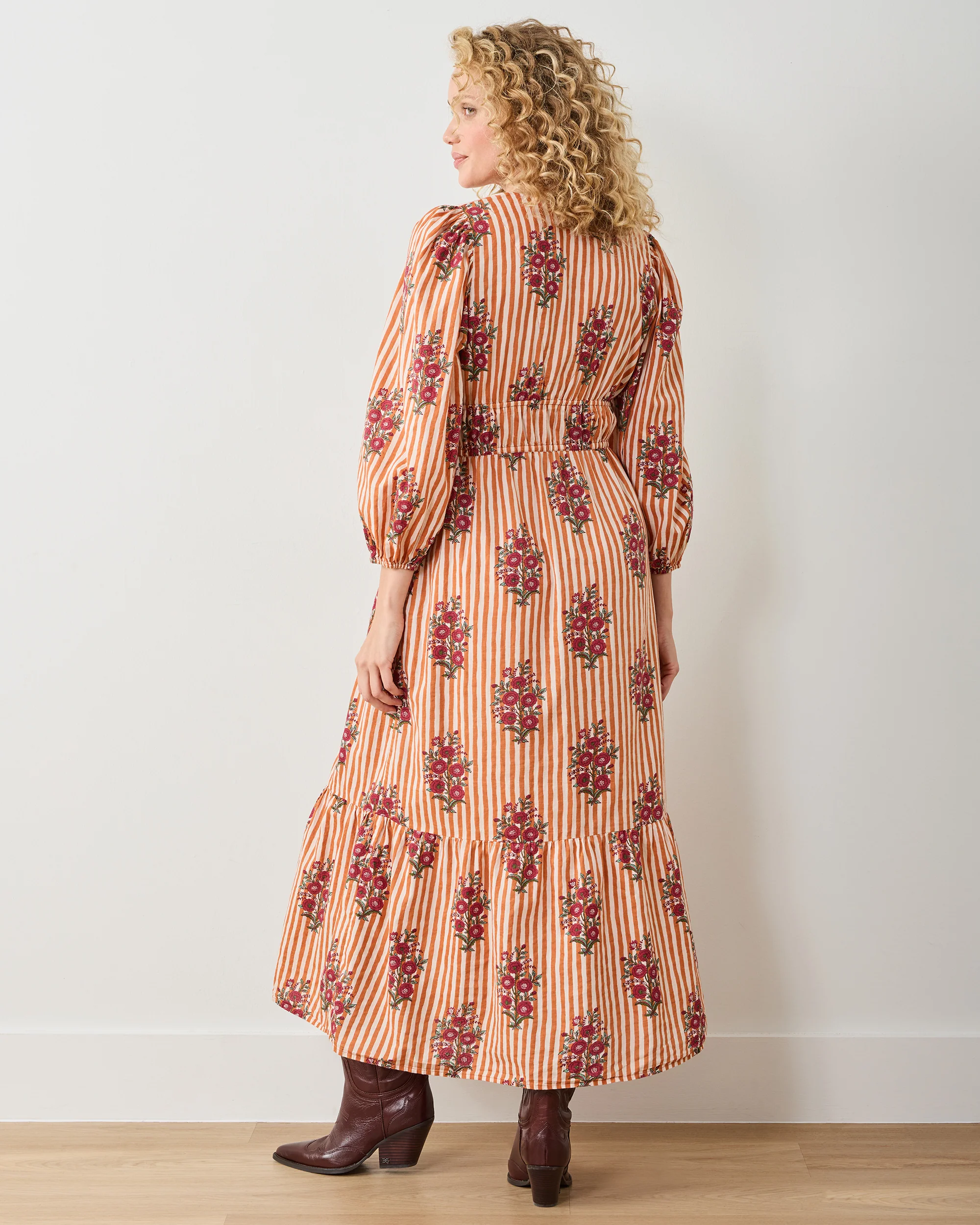 Wildflower Stripes - Ella Dress - Ivory Wine - Image 2