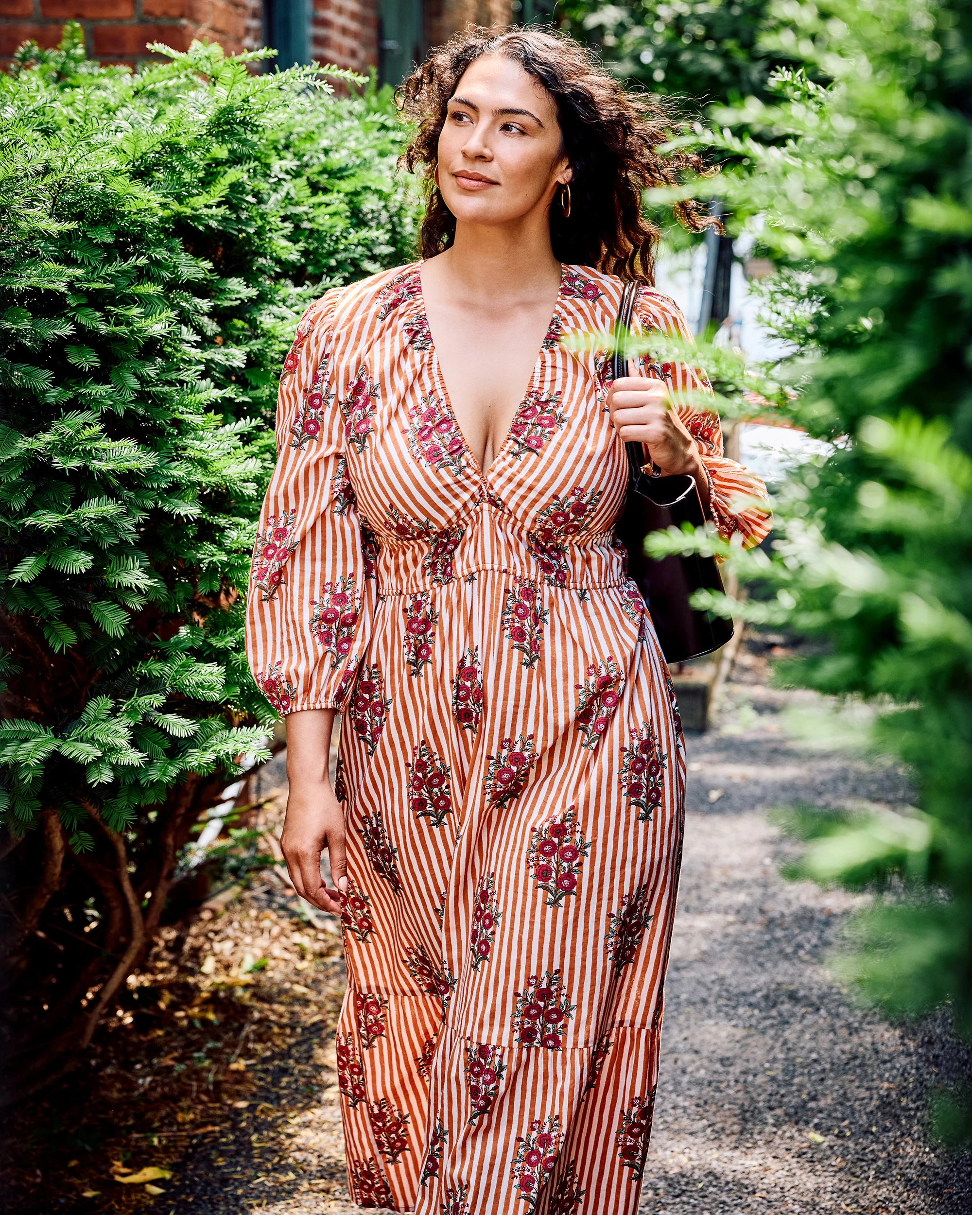 Wildflower Stripes - Ella Dress - Ivory Wine - Image 3